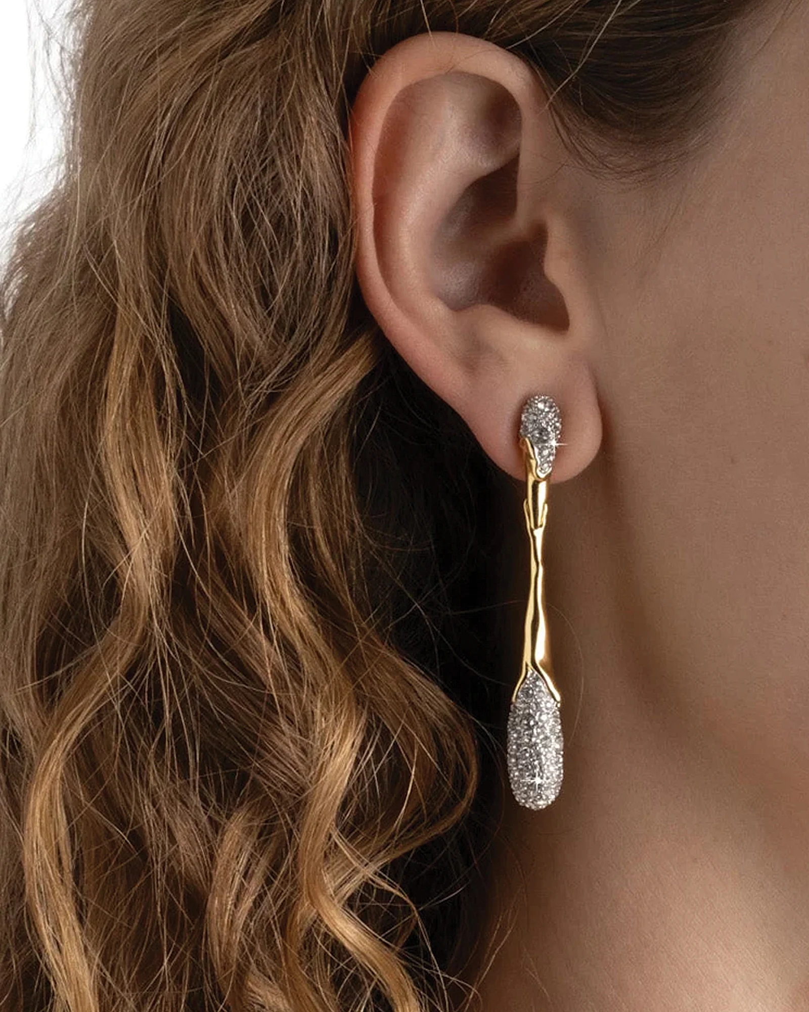 Solanales Linear Crystal Teardrop Earrings - Image 2