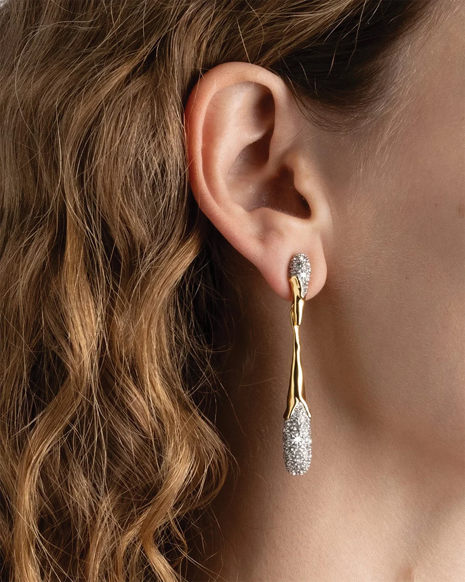 Solanales Linear Crystal Teardrop Earrings - Image 4
