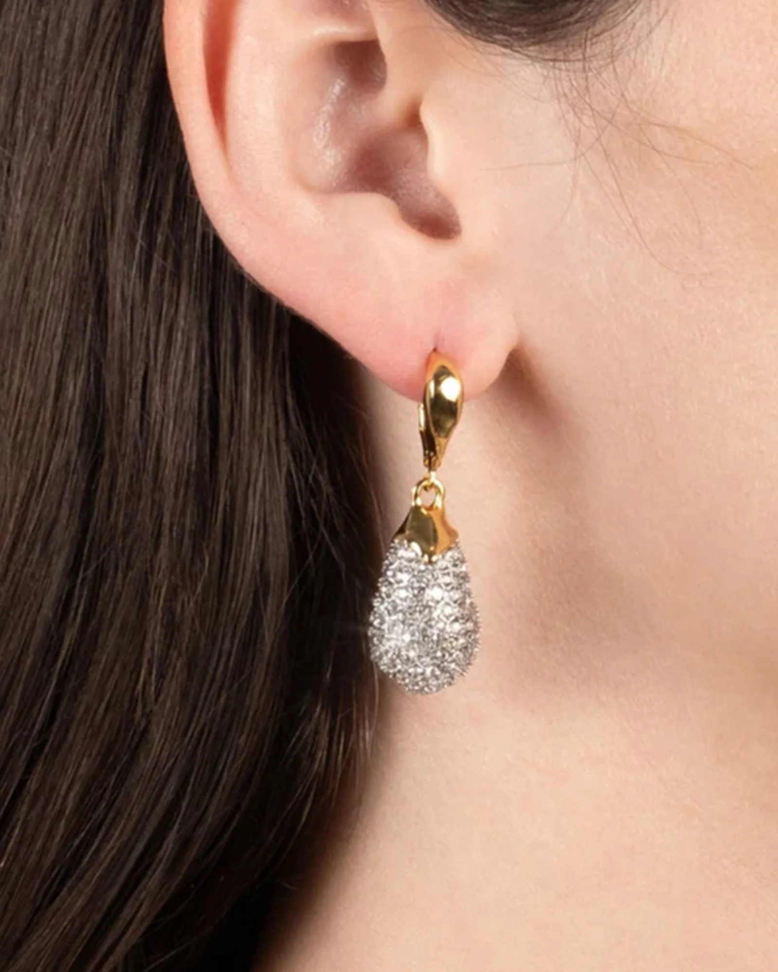 Solanales Crystal Teardrop Leverback Earrings - Image 2