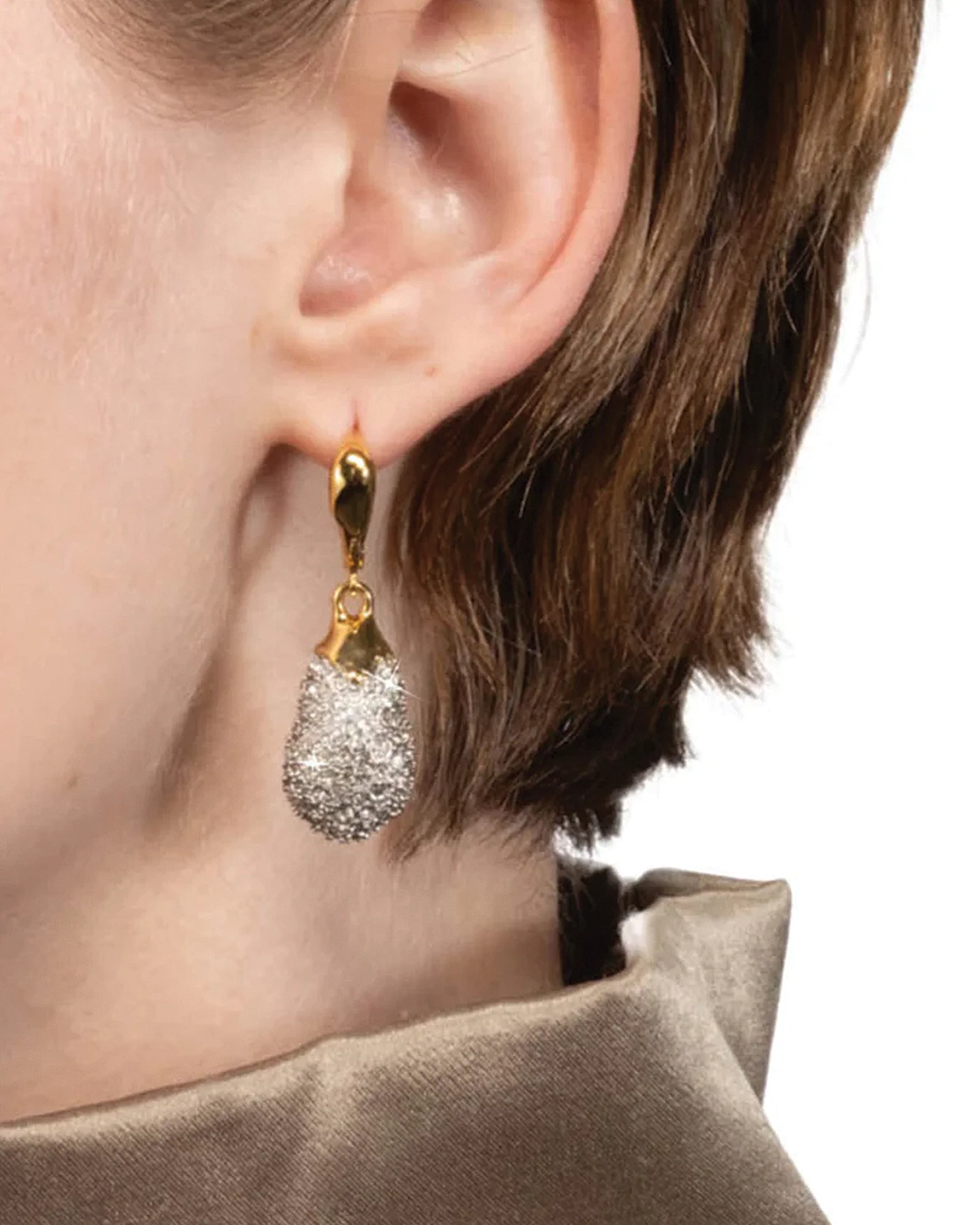 Solanales Crystal Teardrop Leverback Earrings - Image 4