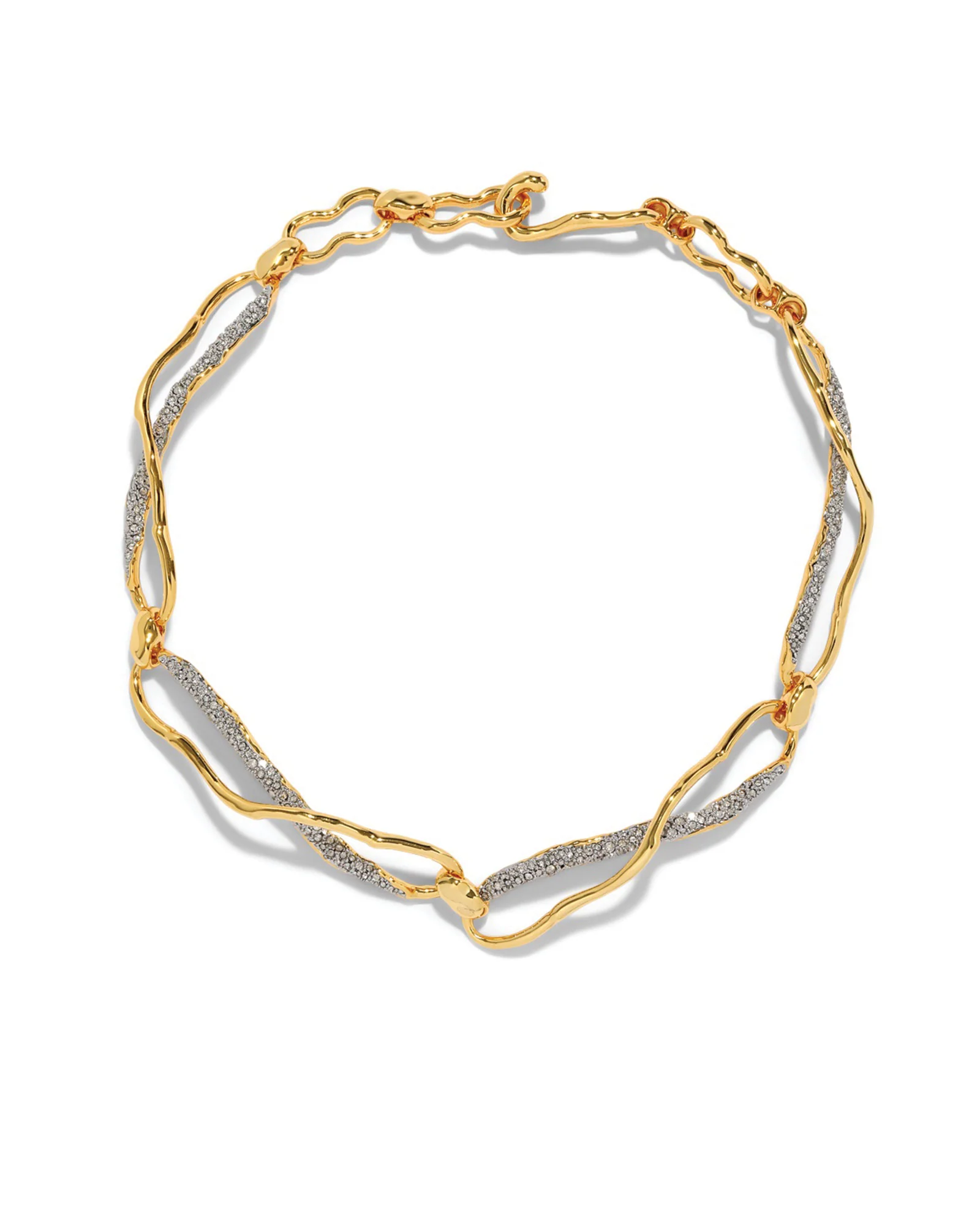 Solanales Gold Crystal Infinity Link Necklace