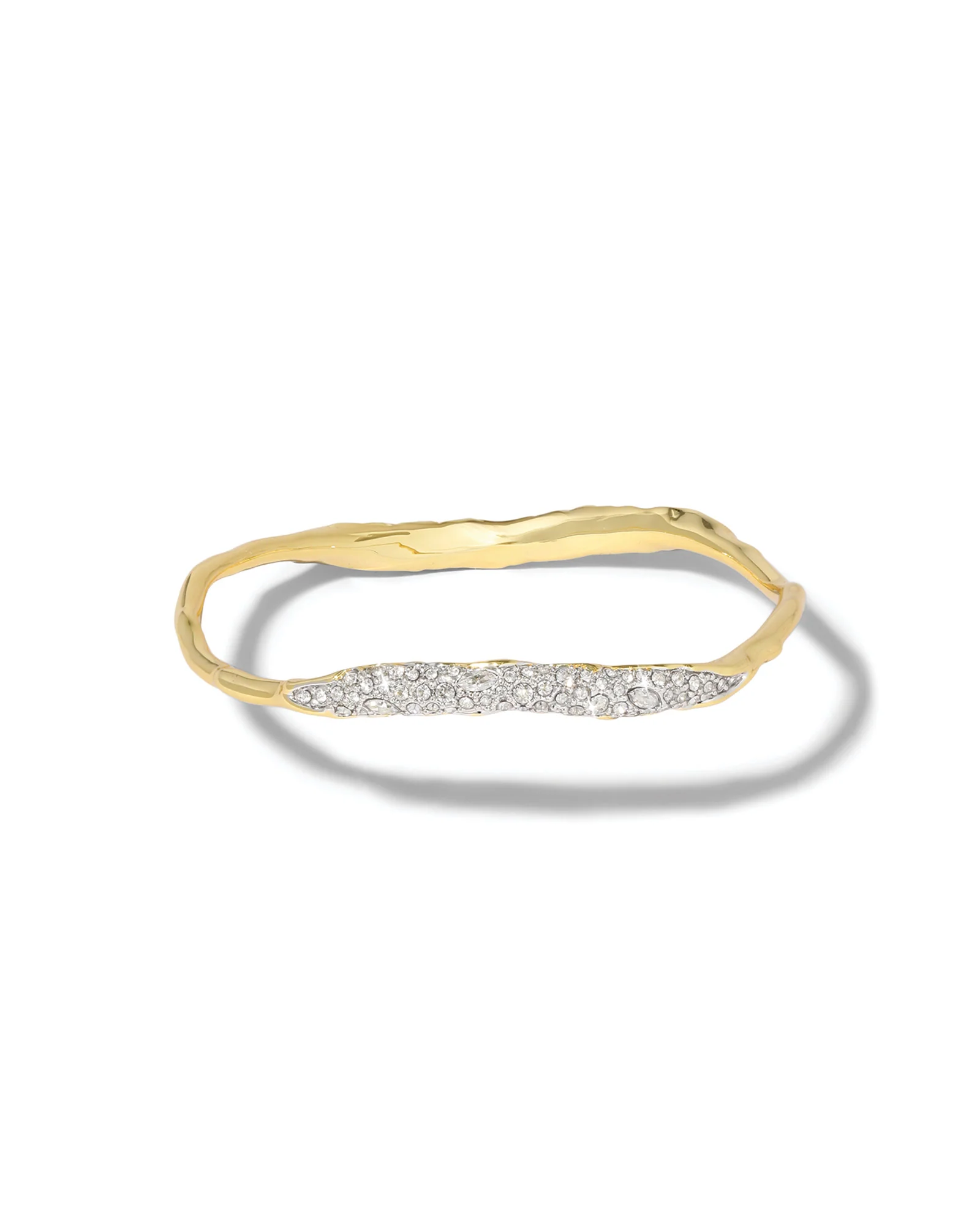 Solanales Gold Crystal Skinny Bangle Bracelet