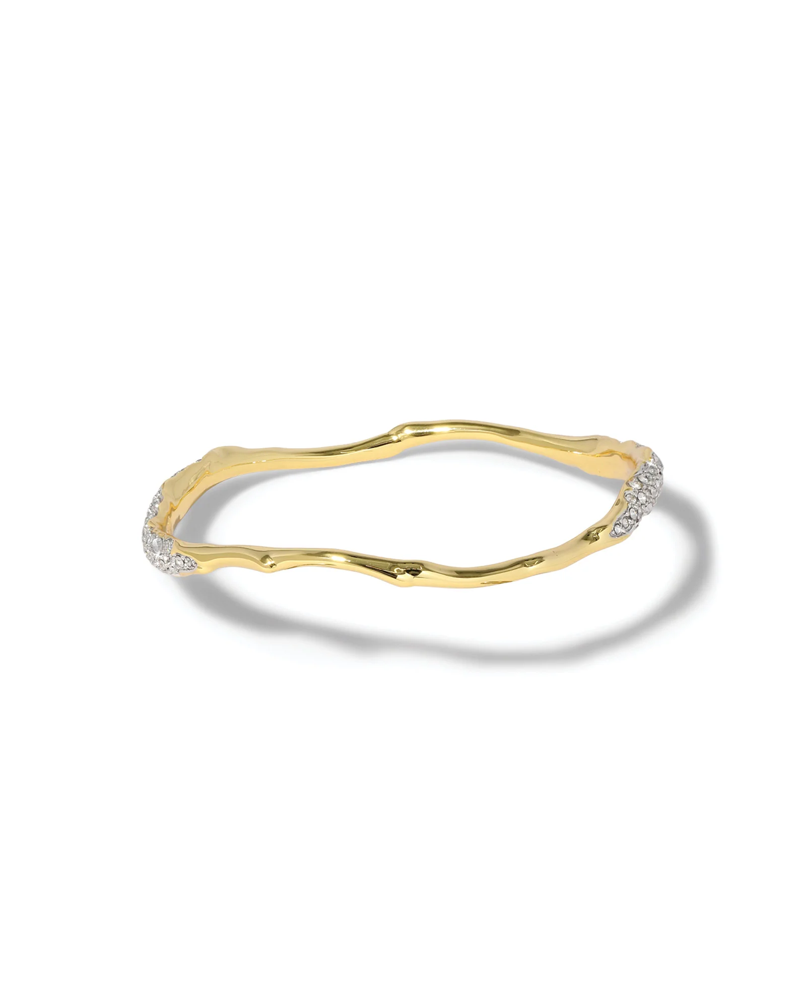 Solanales Gold Crystal Skinny Bangle Bracelet - Image 3