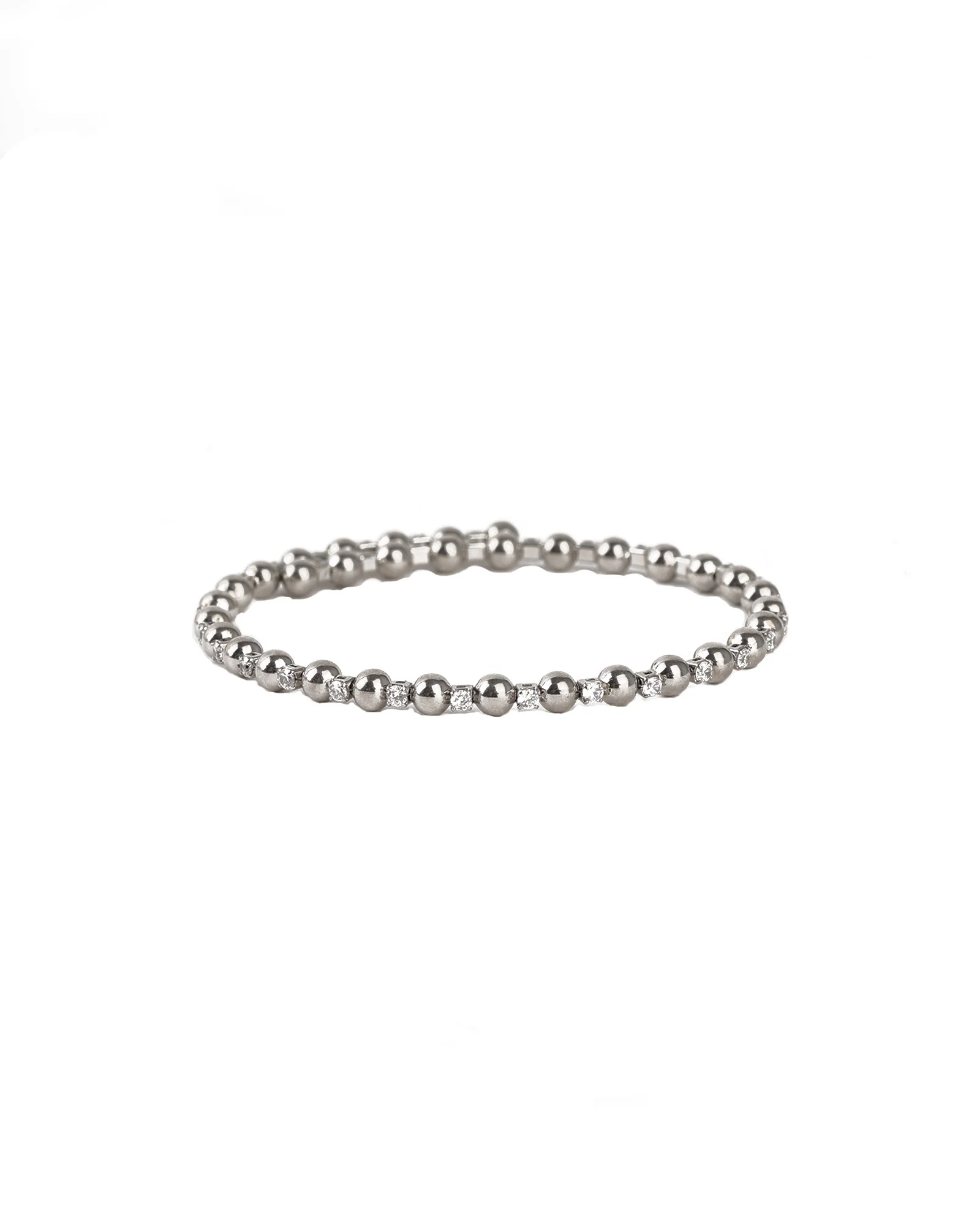 Alternating CZ Ball Coil Cuff