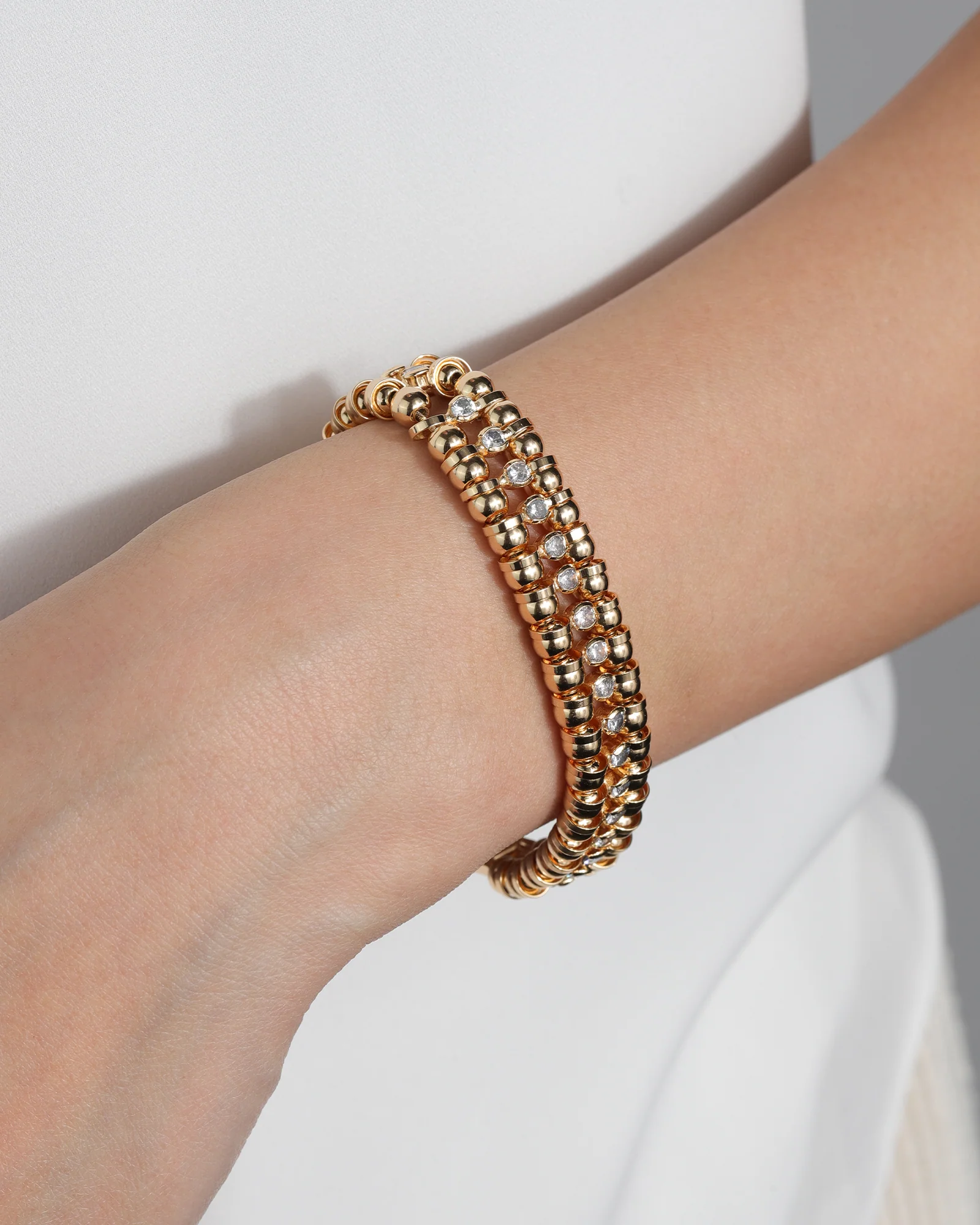 Ball CZ Tennis Bracelet - Image 2