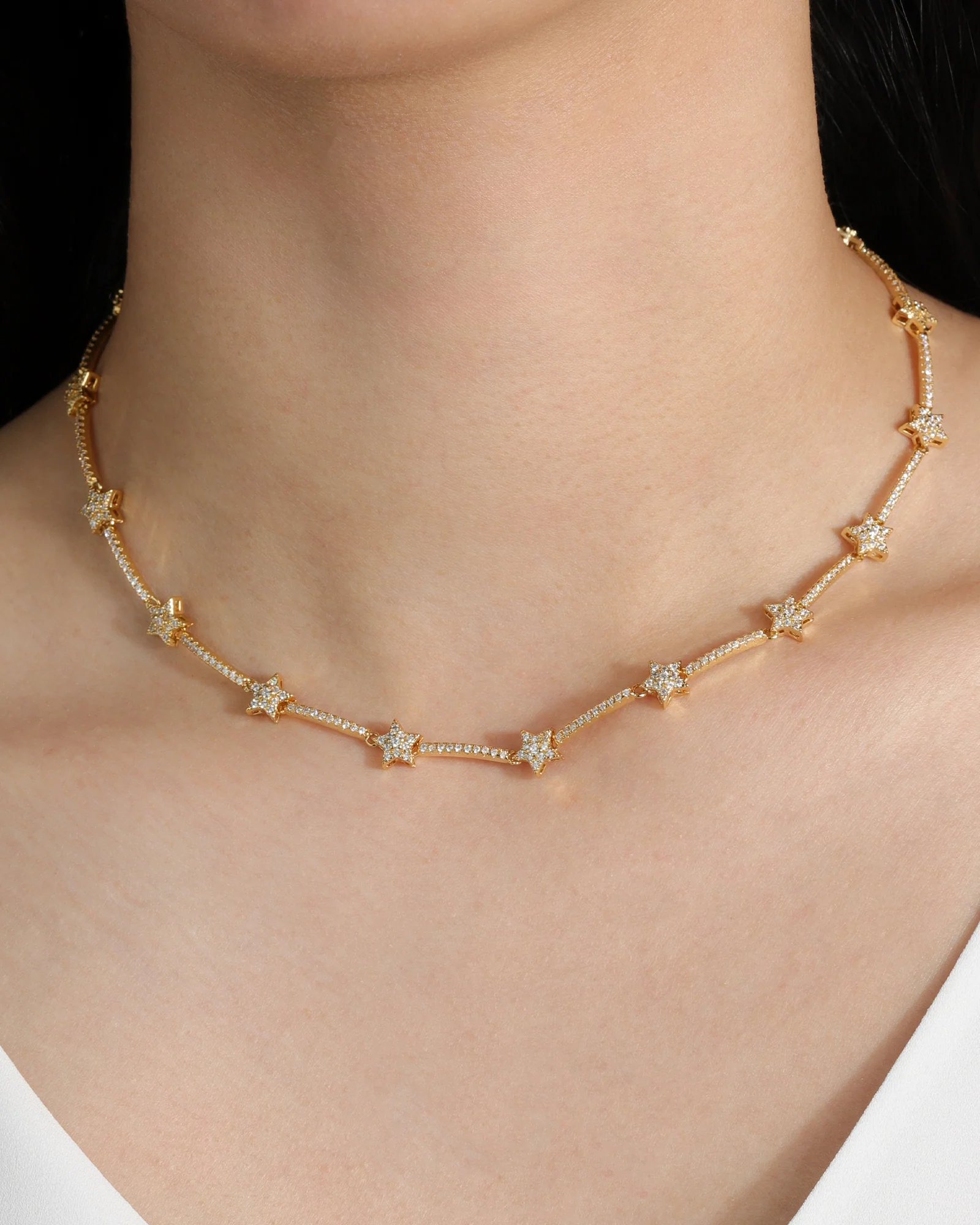 Star Pavé CZ Necklace - Image 2