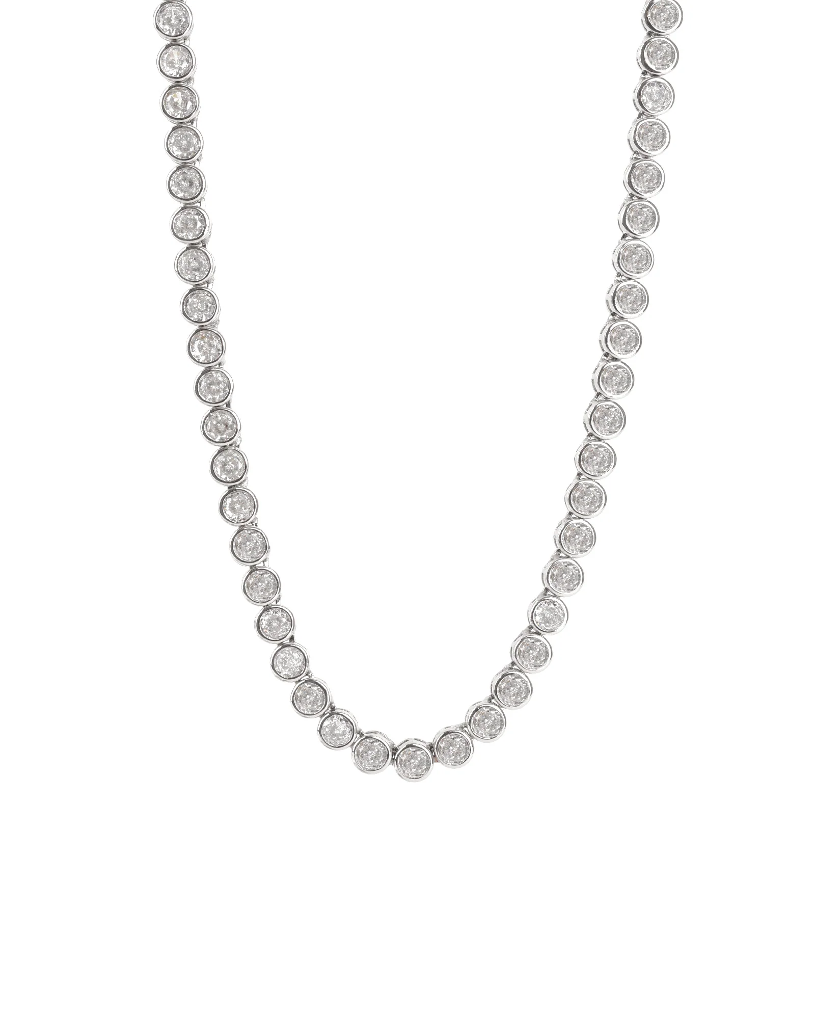 Tennis Bezel CZ Necklace | 4mm
