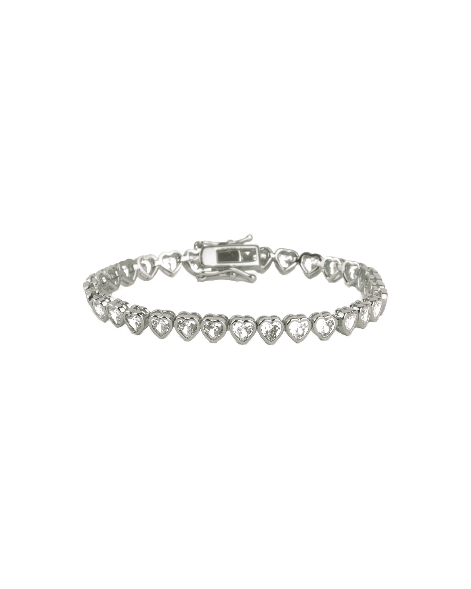 Tennis Heart Bezel CZ Bracelet