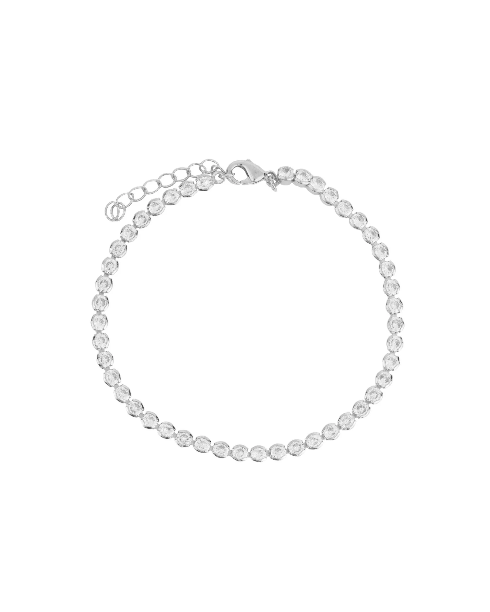 Tennis Half Bezel Round CZ Bracelet