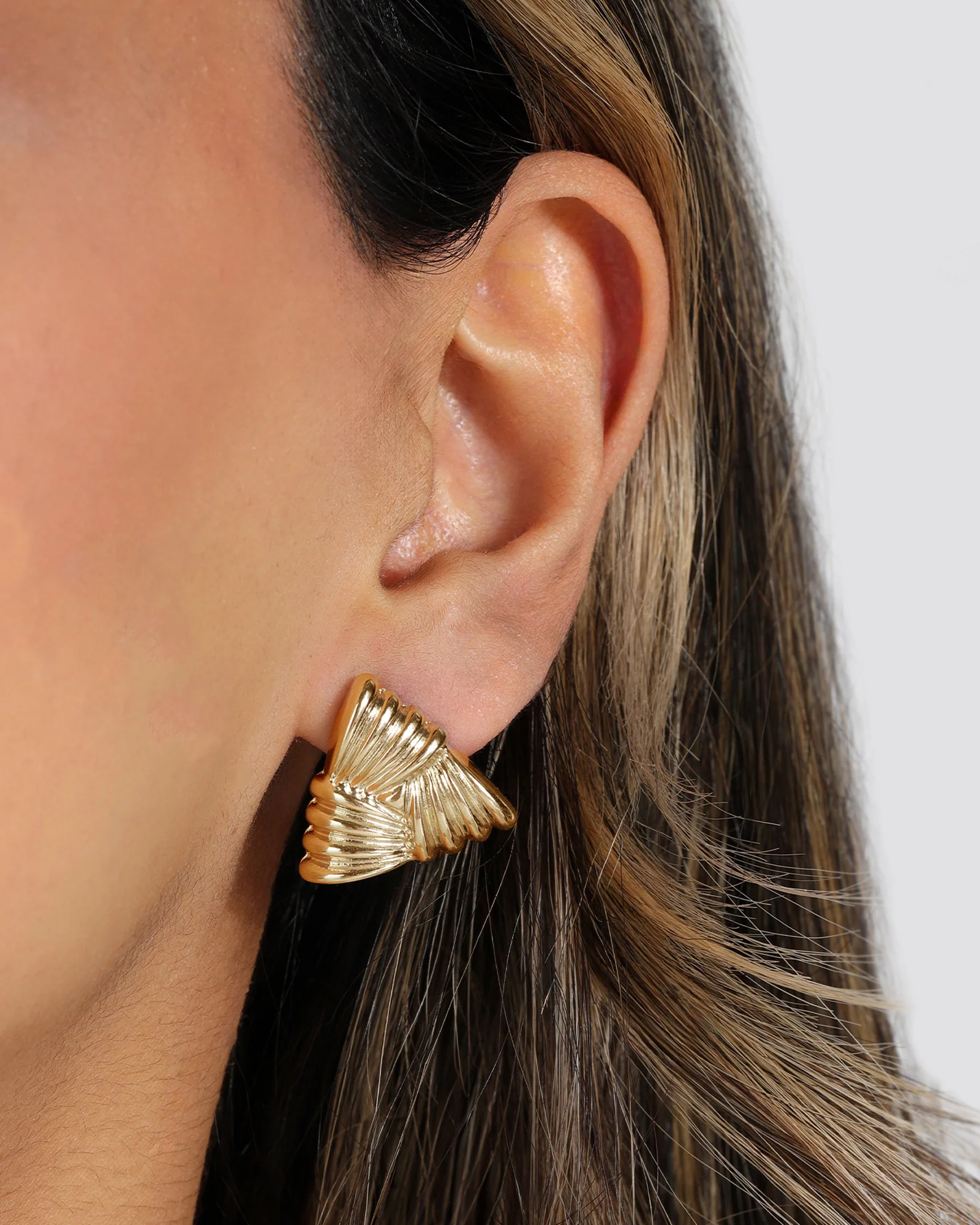 Woven Triangle Studs - Image 2