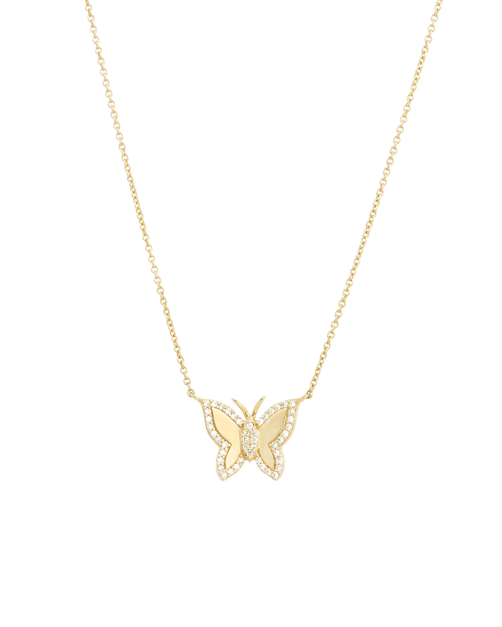 Pavé Outline Butterfly Necklace