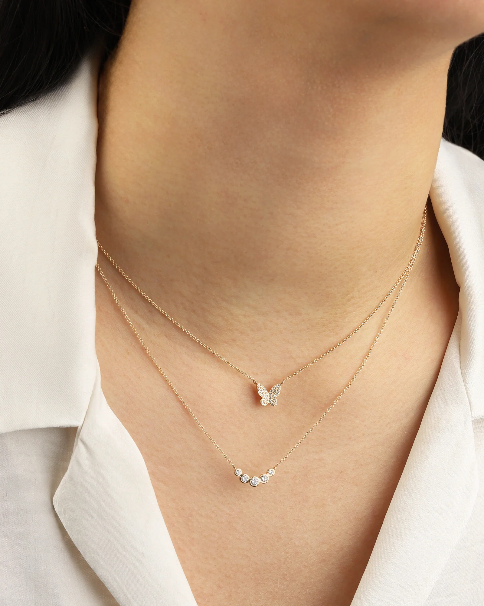 Butterfly Pavé Diamond Necklace - Image 4