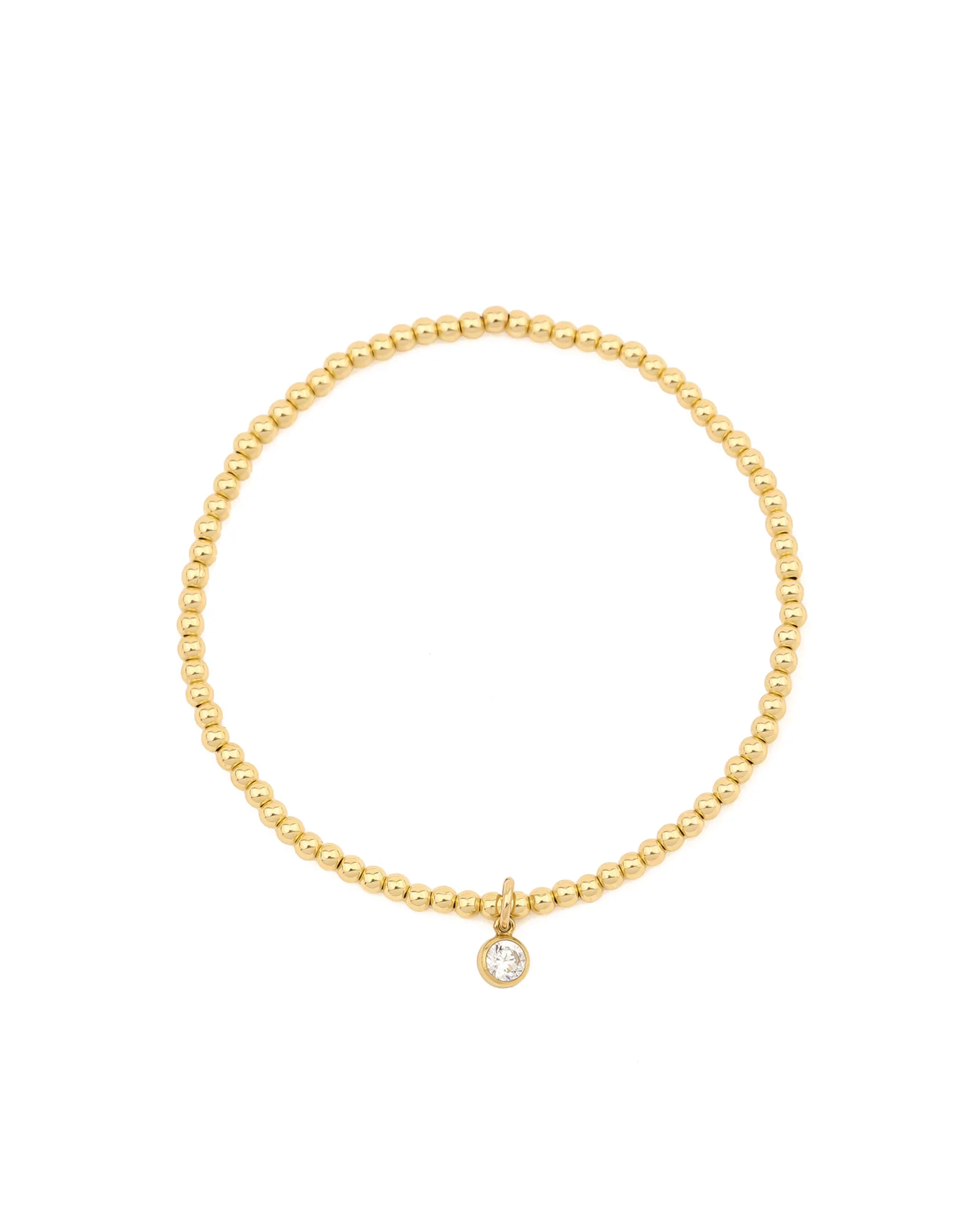 Beaded 4mm CZ Drop Bracelet | 2.5mm