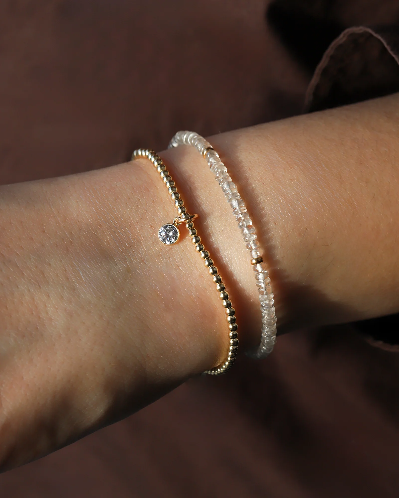 Beaded 4mm CZ Drop Bracelet | 2.5mm - Image 2