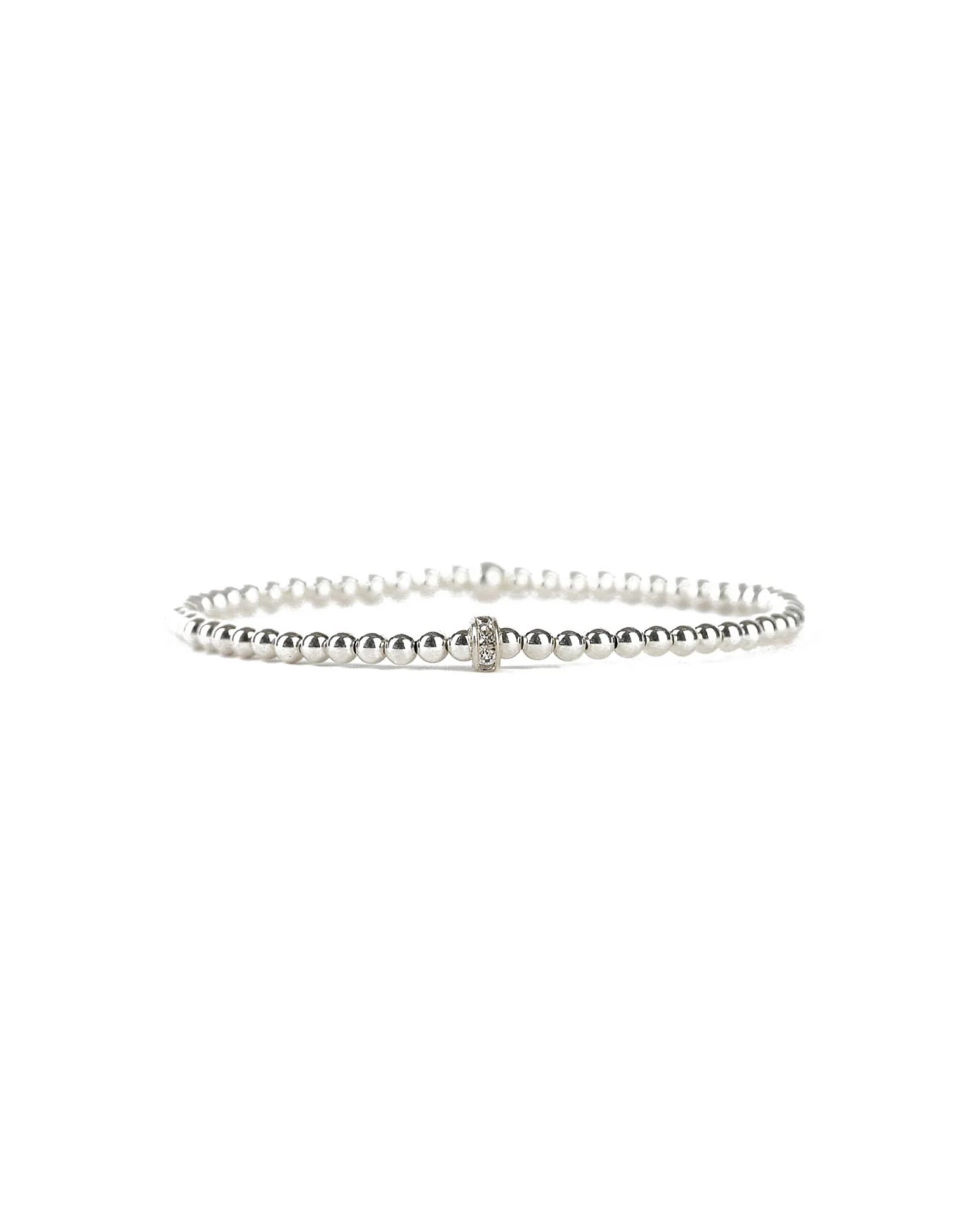 Beaded CZ Rondelle Bracelet | 3mm - Image 3