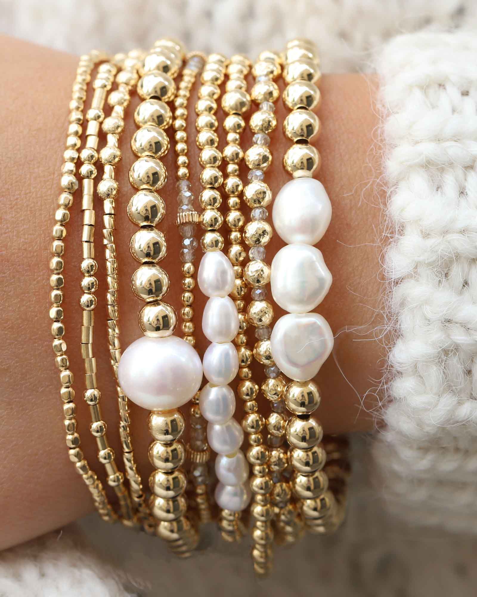 Beaded Oval Pearl Bracelet | 3mm - Image 3