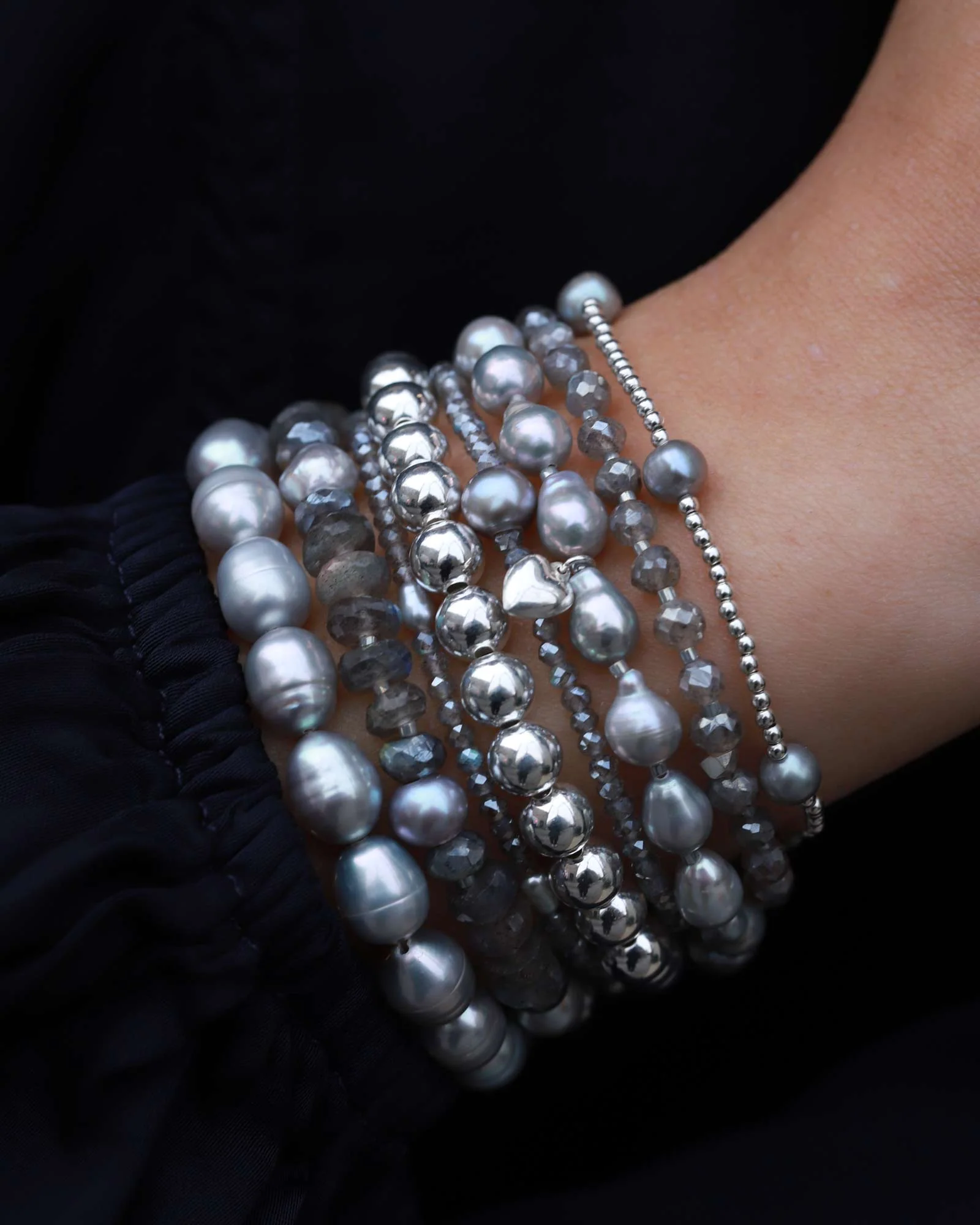 Beaded Station Pearl Bracelet | 2mm - Image 3