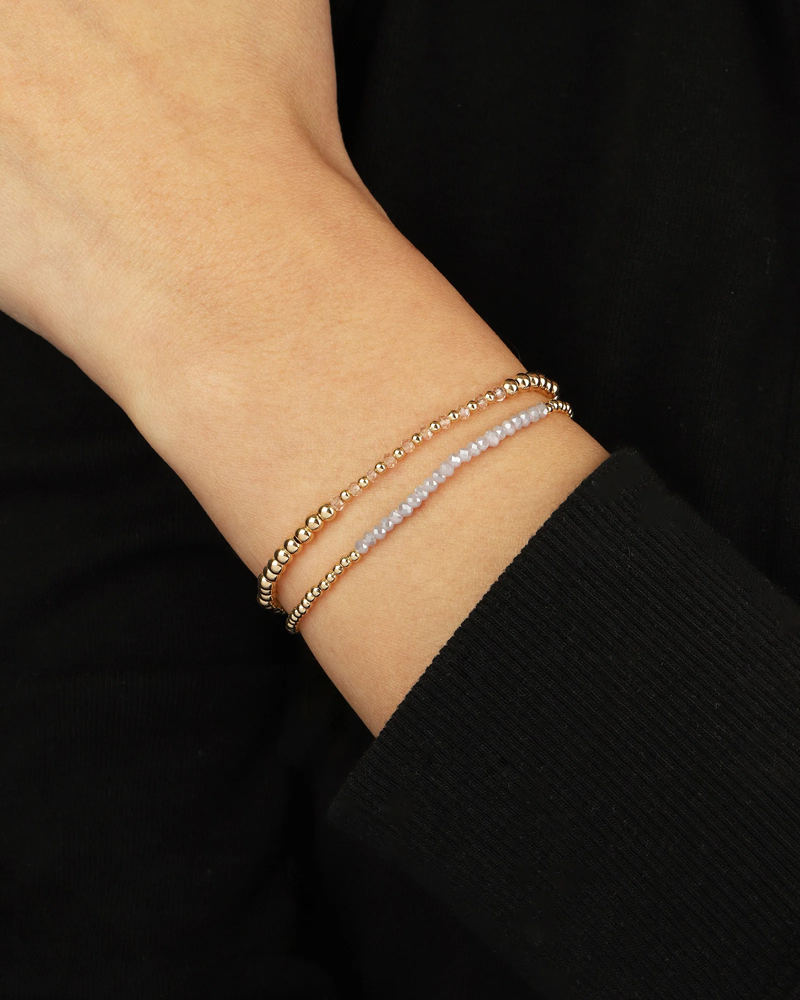 Alternating Beaded Crystal Bracelet | 3mm - Image 2