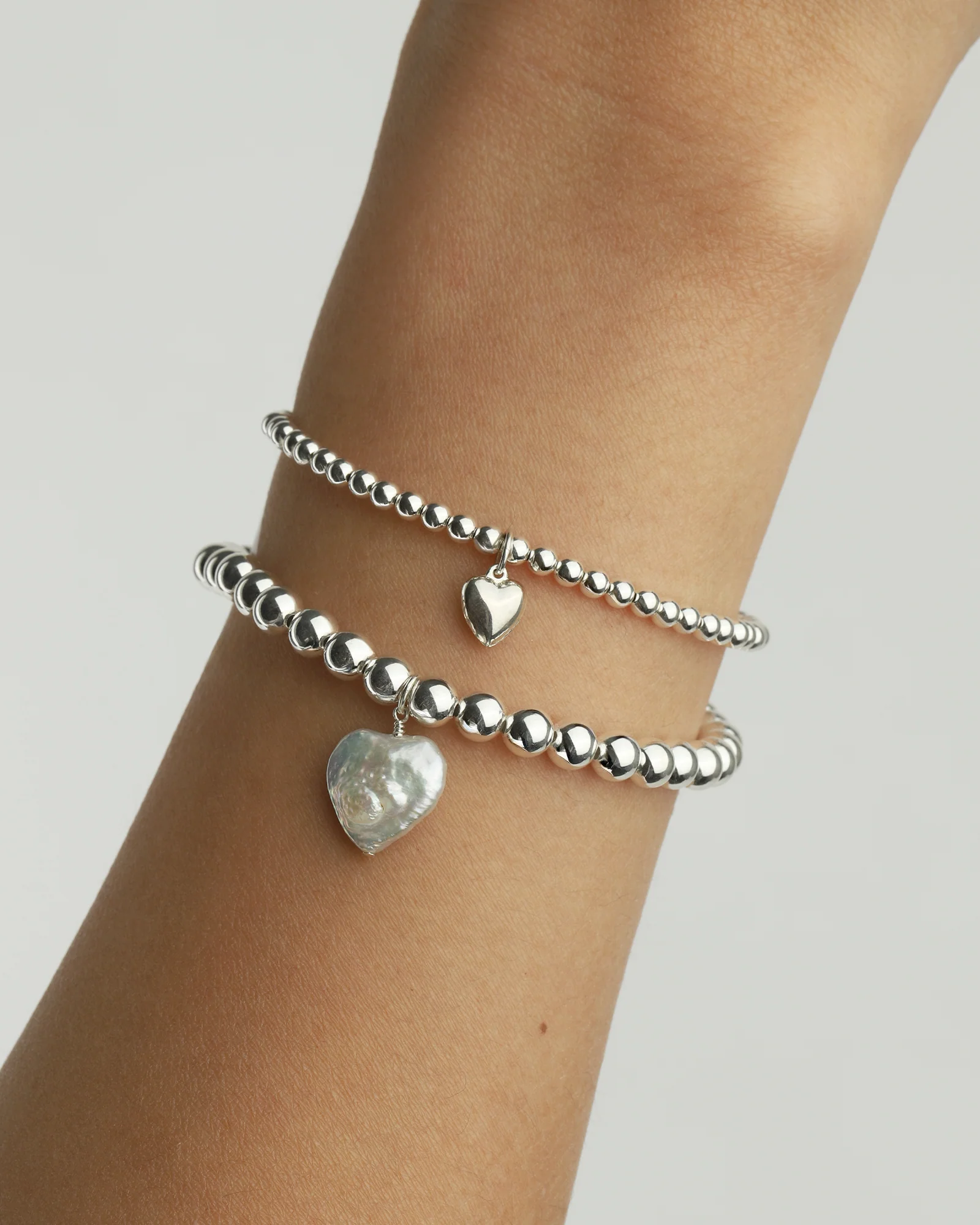 Heart Drop Beaded Bracelet | 3mm - Image 2