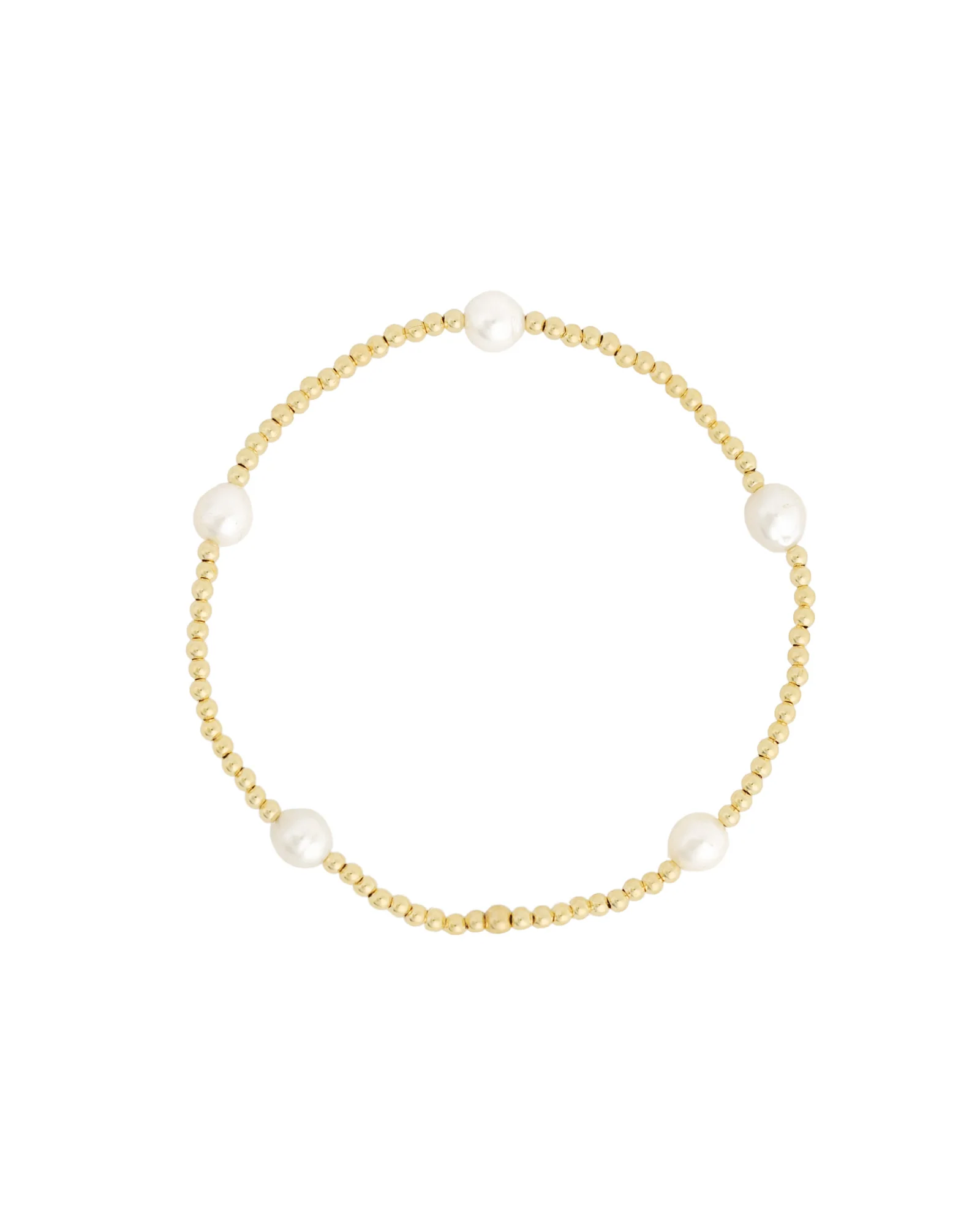 Beaded Station Small Pearl Bracelet | 2mm