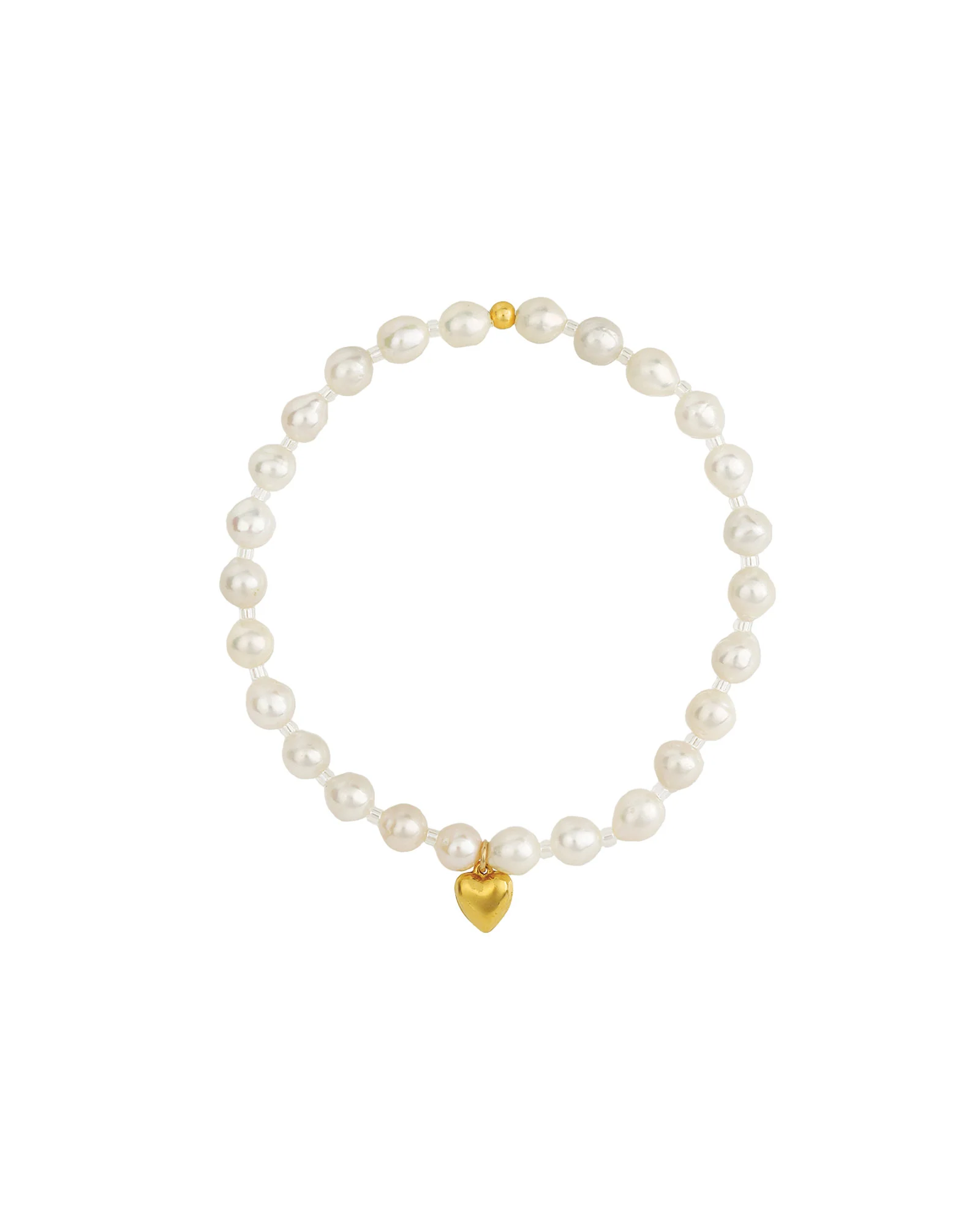 Pearl Miyuki Heart Drop Bracelet | 5mm