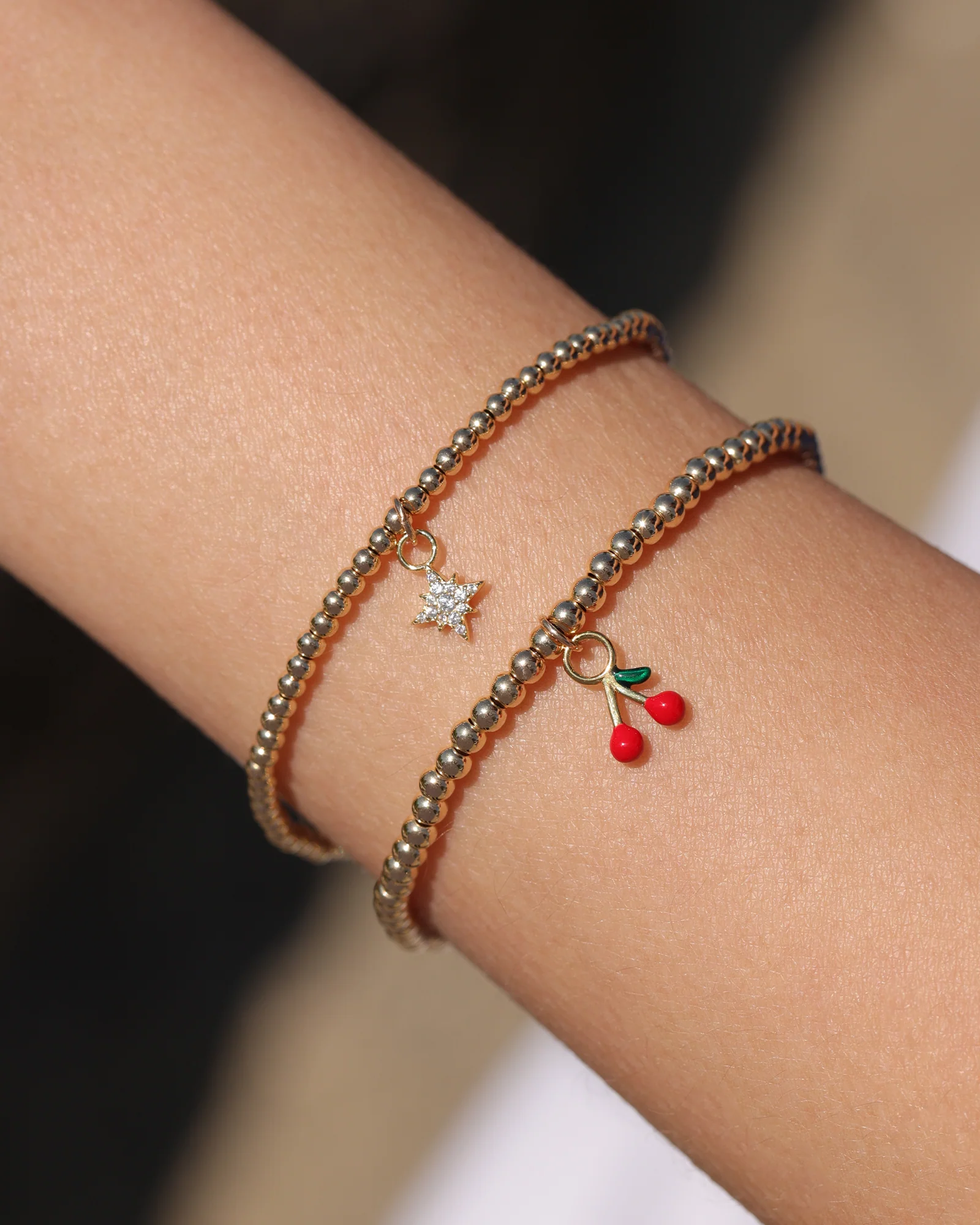Star Drop Beaded Bracelet | 2.5mm - Image 2