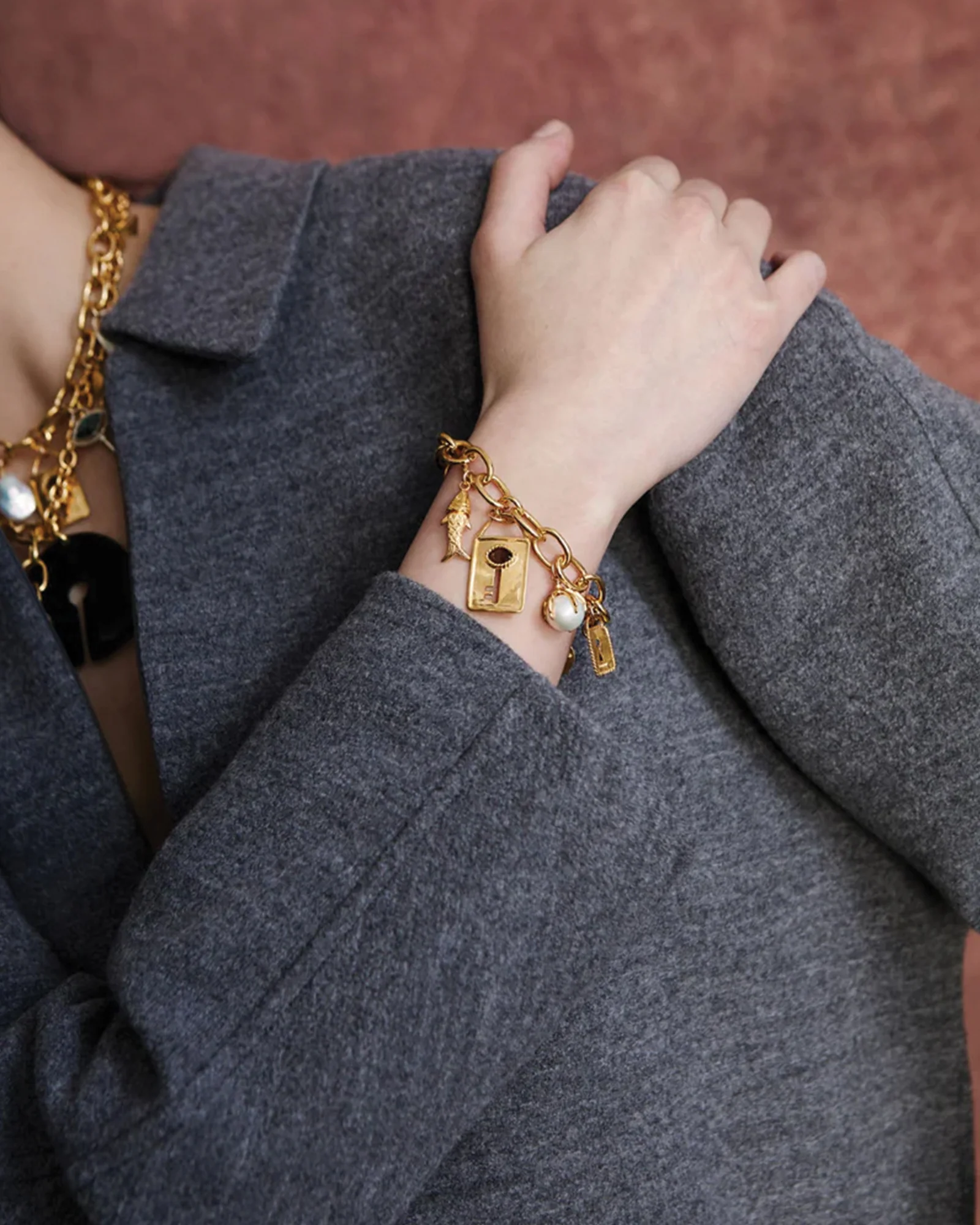 Lock and Key Charm Bracelet - Image 2