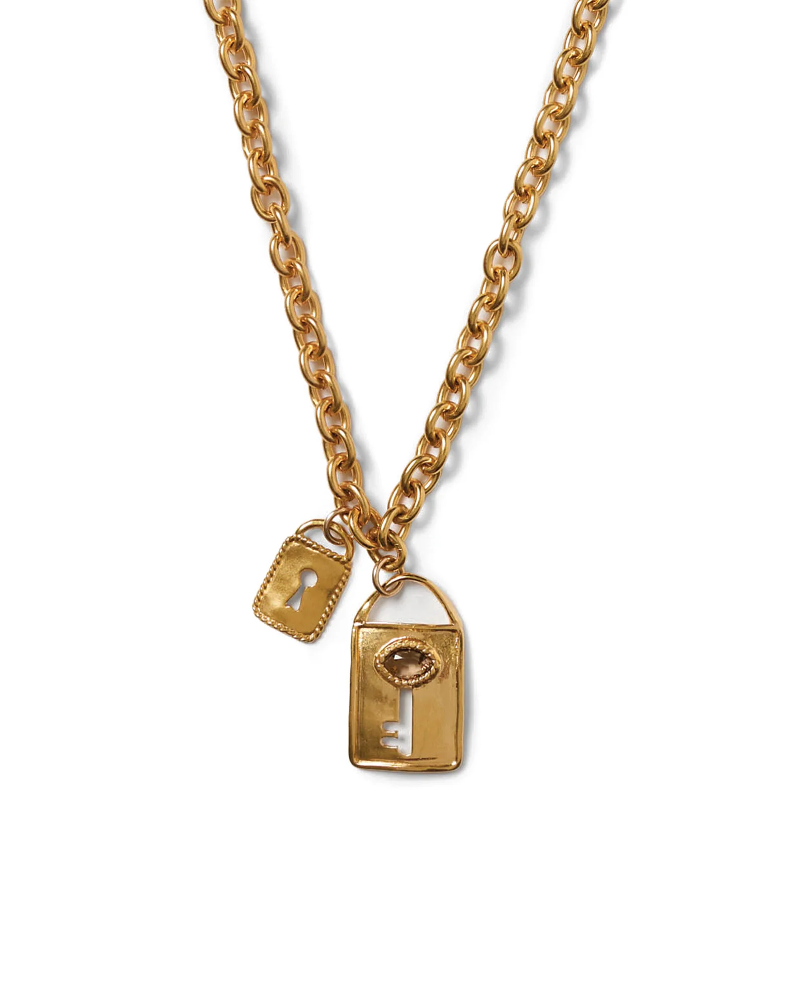 Double Lock Charm Necklace