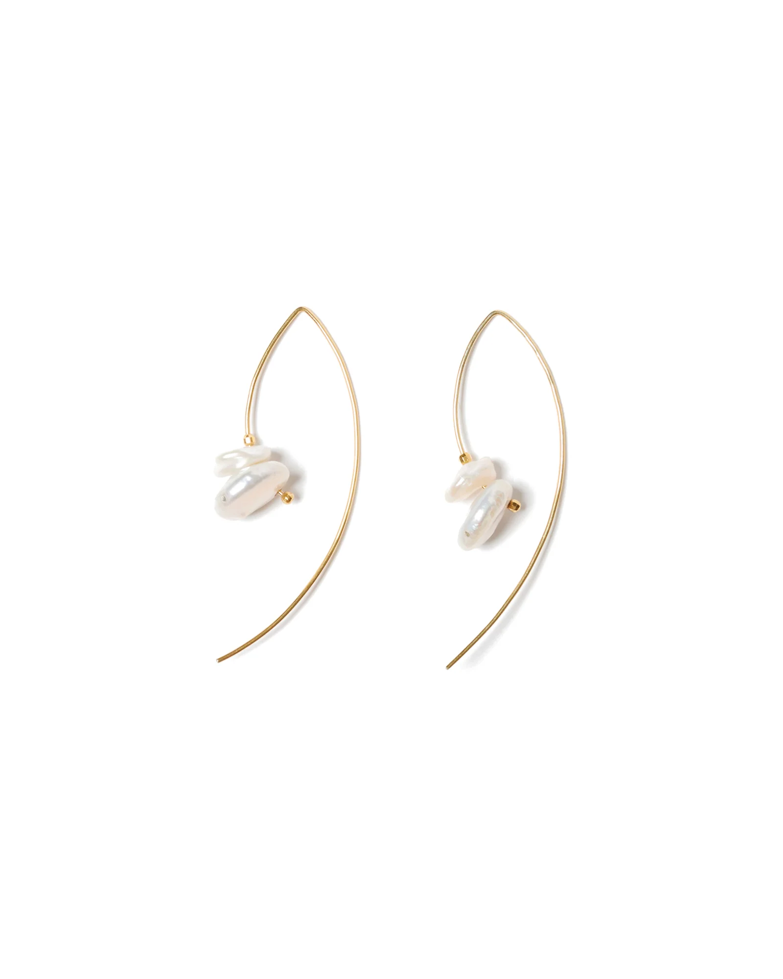 Pearl Wire Thread Earrings
