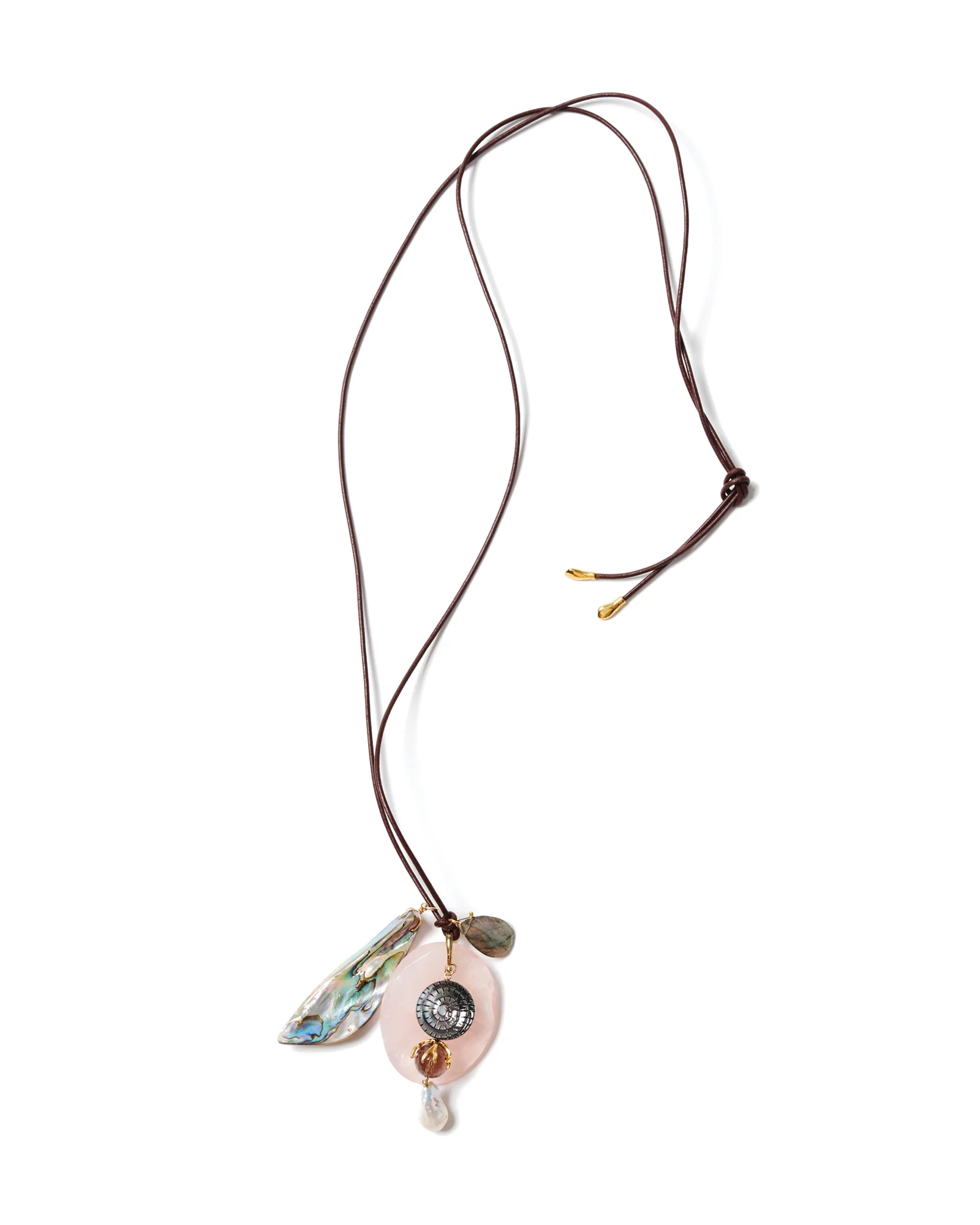 Mixed Stone Leather Necklace - Image 3