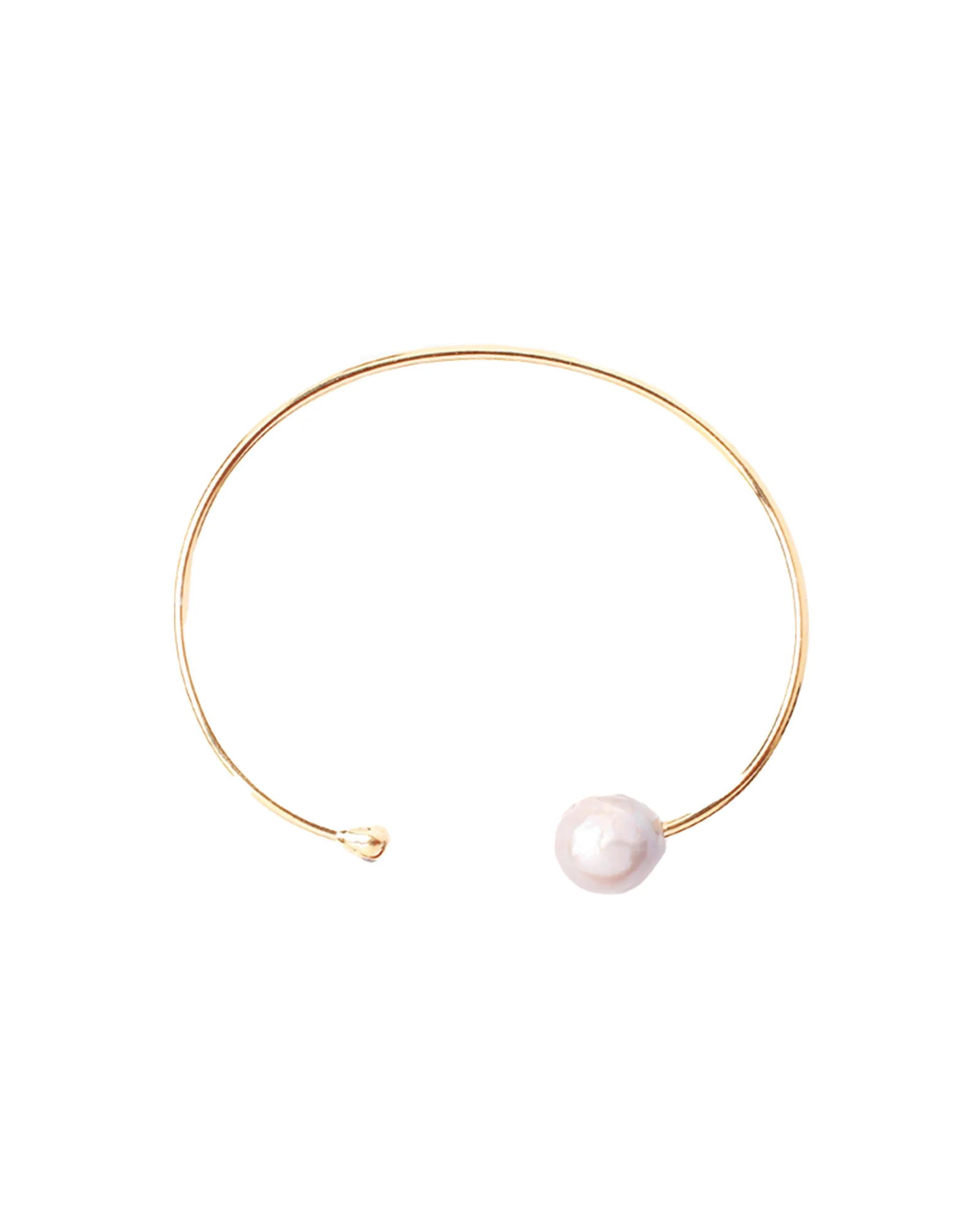 White Pearl and Gold Diamond Cuff - Image 3