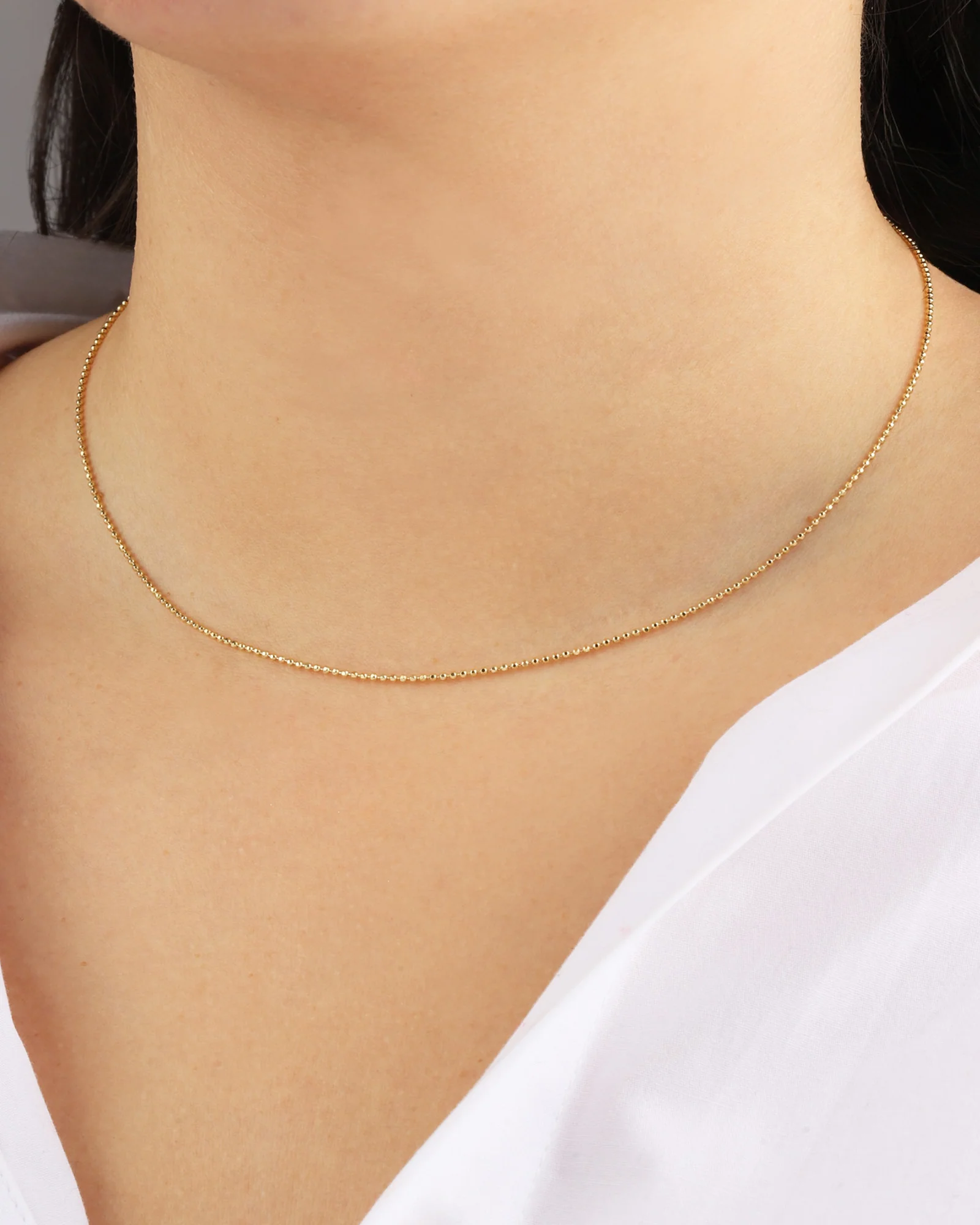 Diamond Cut Ball Chain Necklace - Image 2