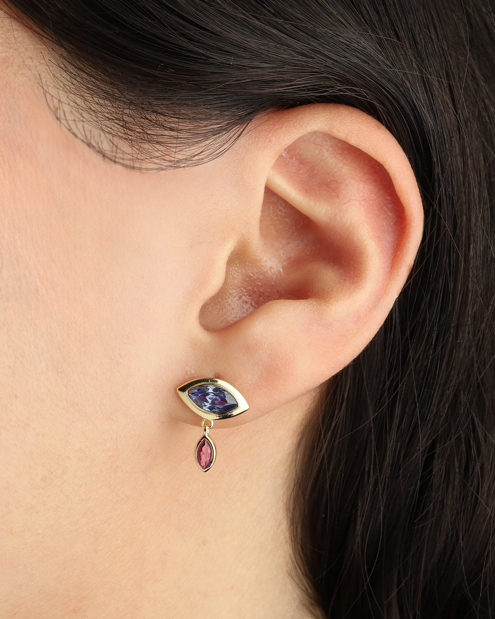 Evil Eye Marquise Drop Studs - Image 3