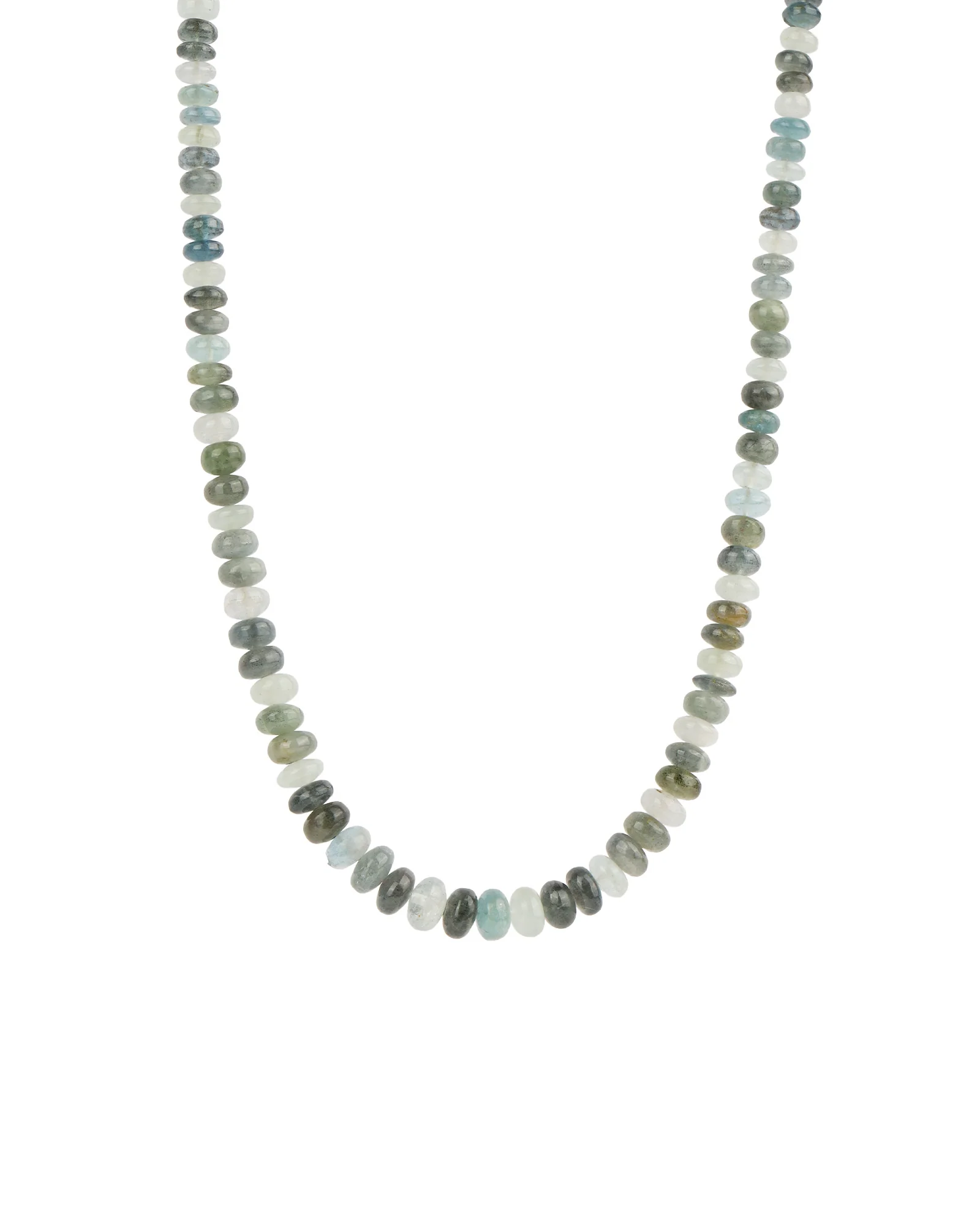 Shaded Aquamarine Beaded Necklace
