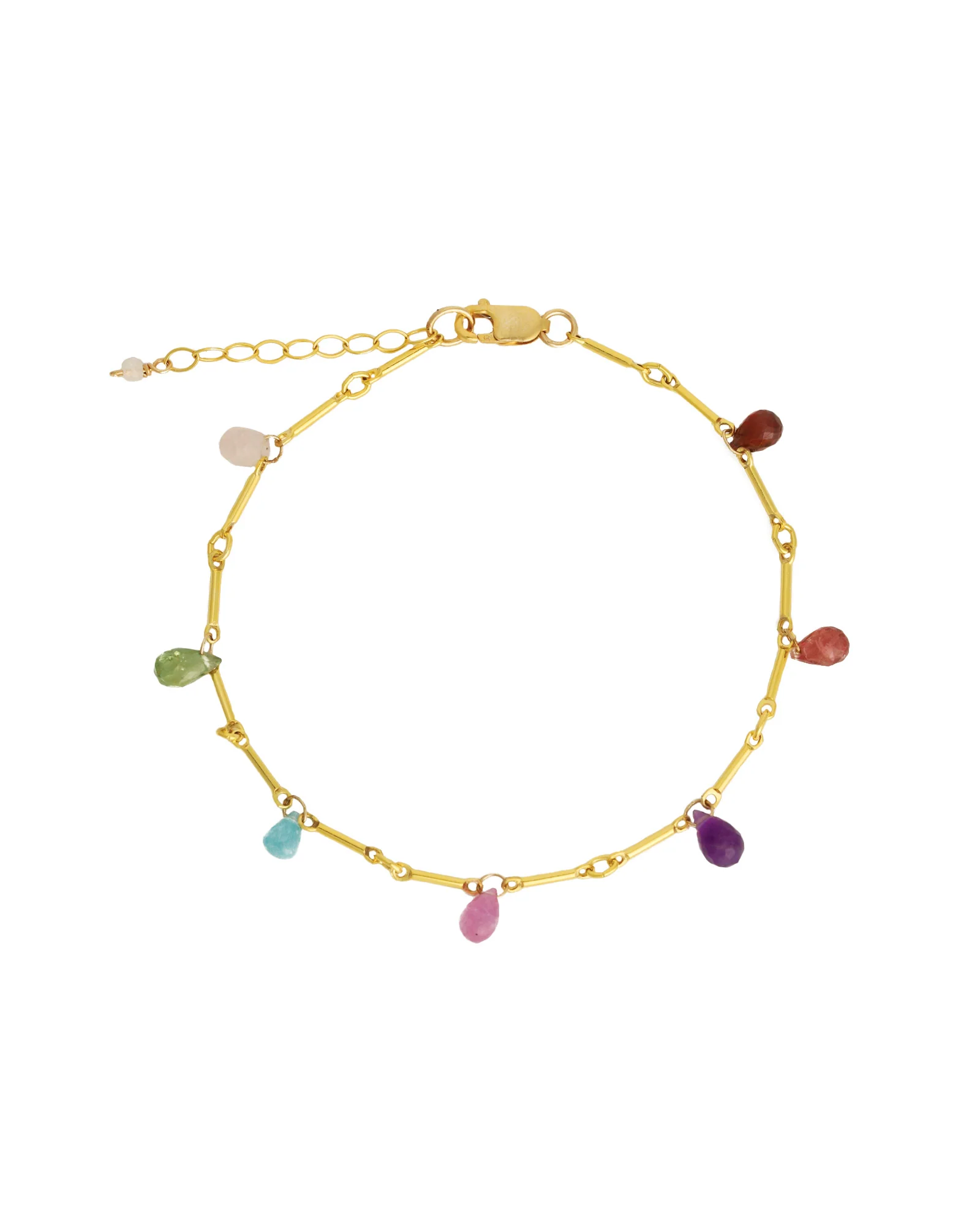 7 Teardrop Stone Bar Bracelet