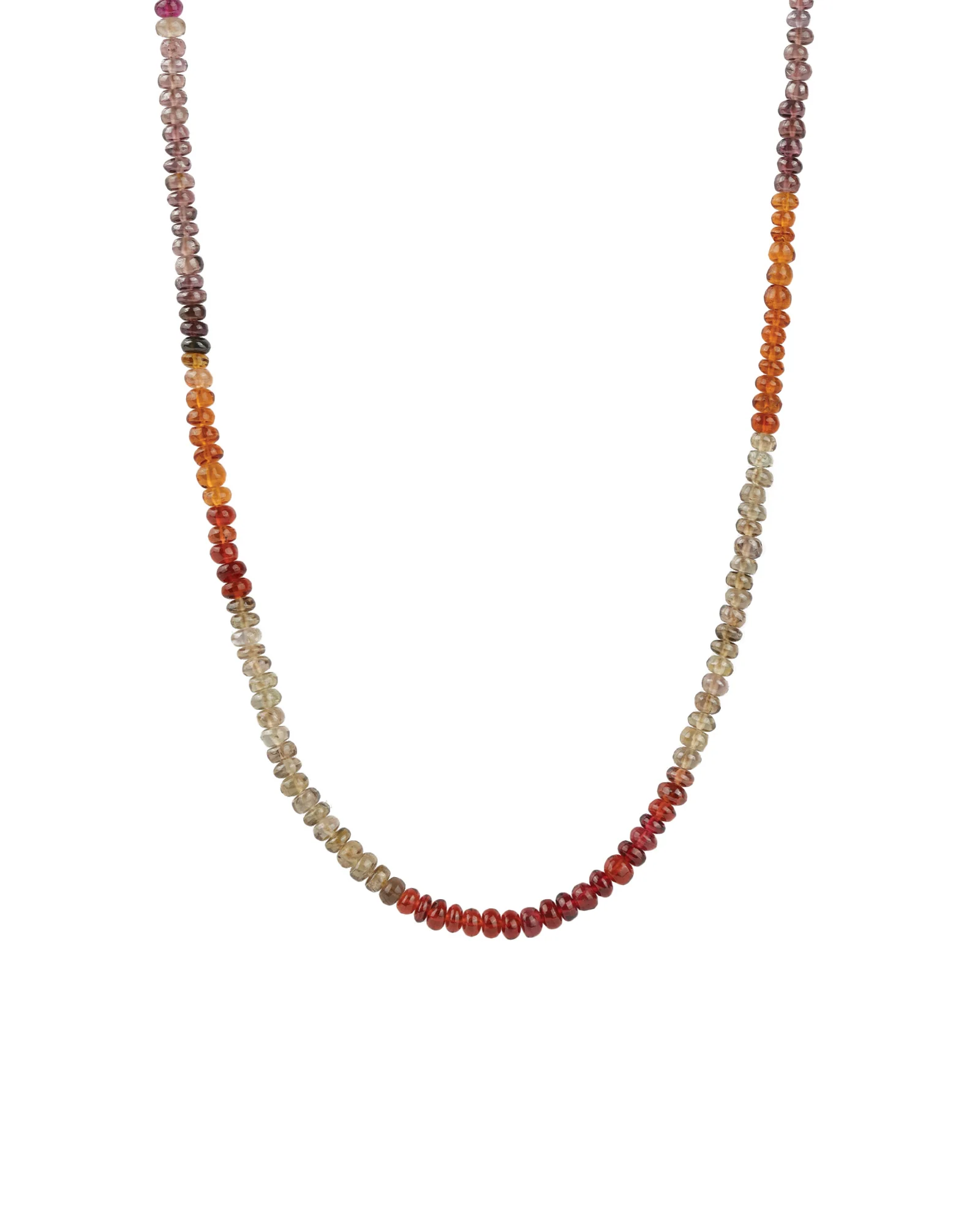 Autumn Mix Beaded Gemstone Necklace | 3mm