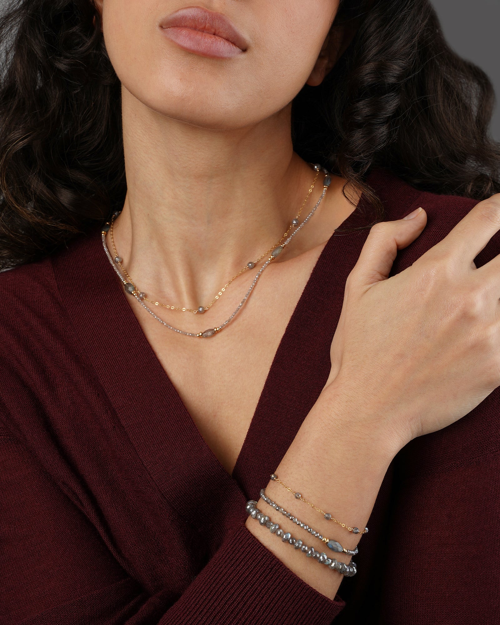 Beaded Labradorite Station Bracelet - Image 3