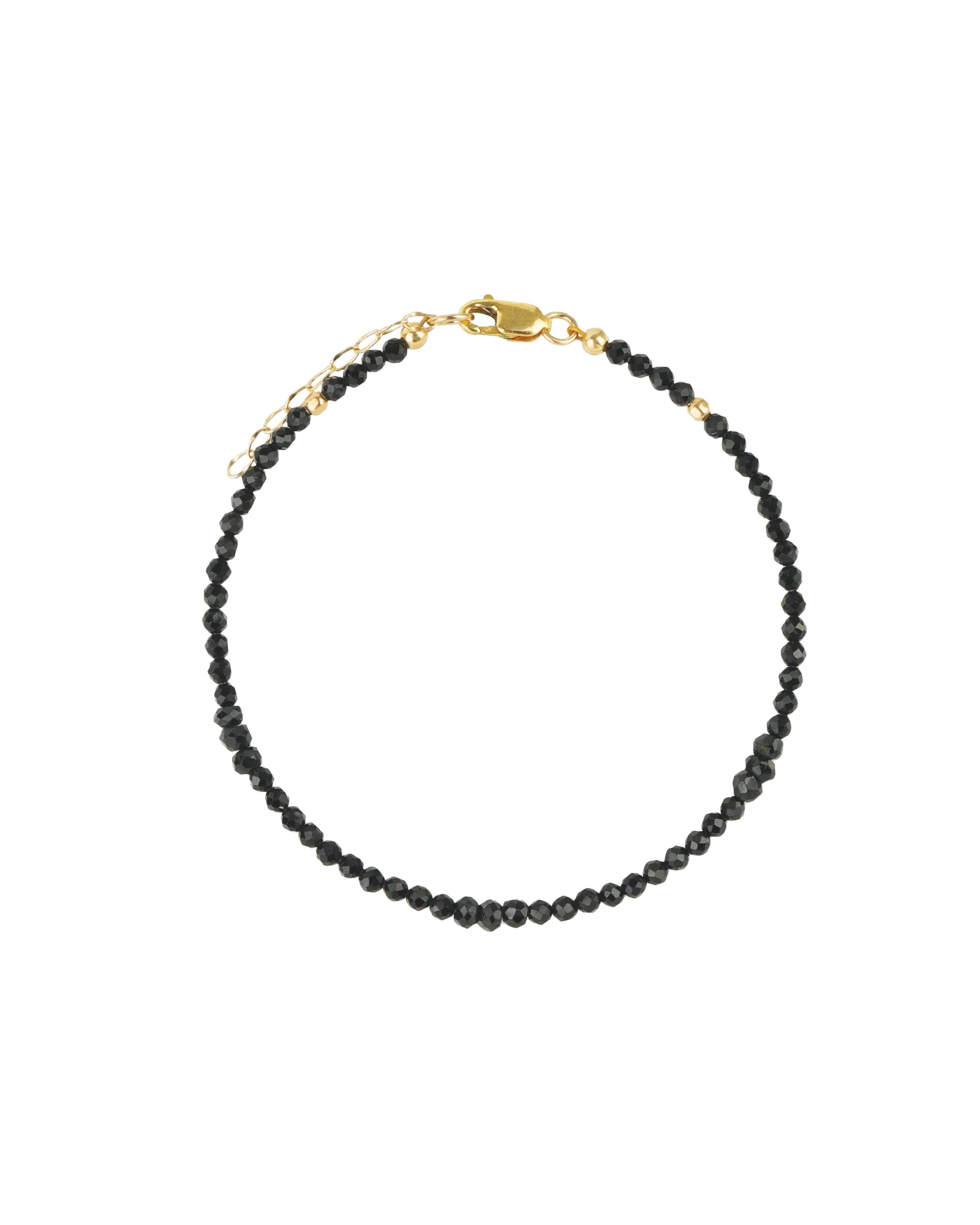 Black Tourmaline Beaded Bracelet | 2.5-3mm