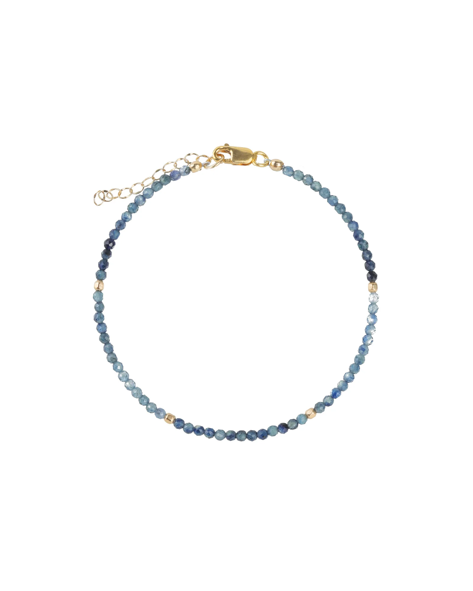 Blue Sapphire Beaded Bracelet | 2.5mm