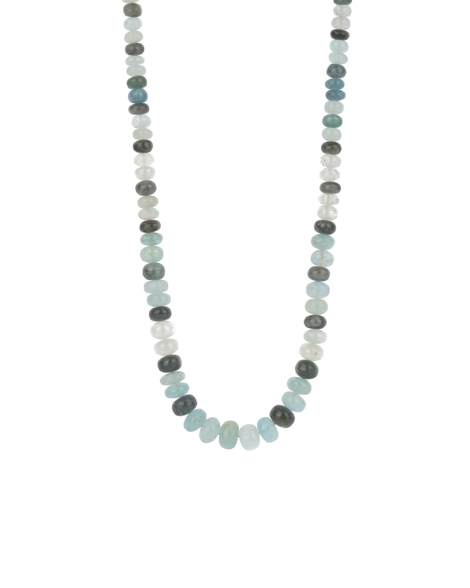 Graduated Aquamarine Beaded Necklace | 6.5mm - 9.5mm
