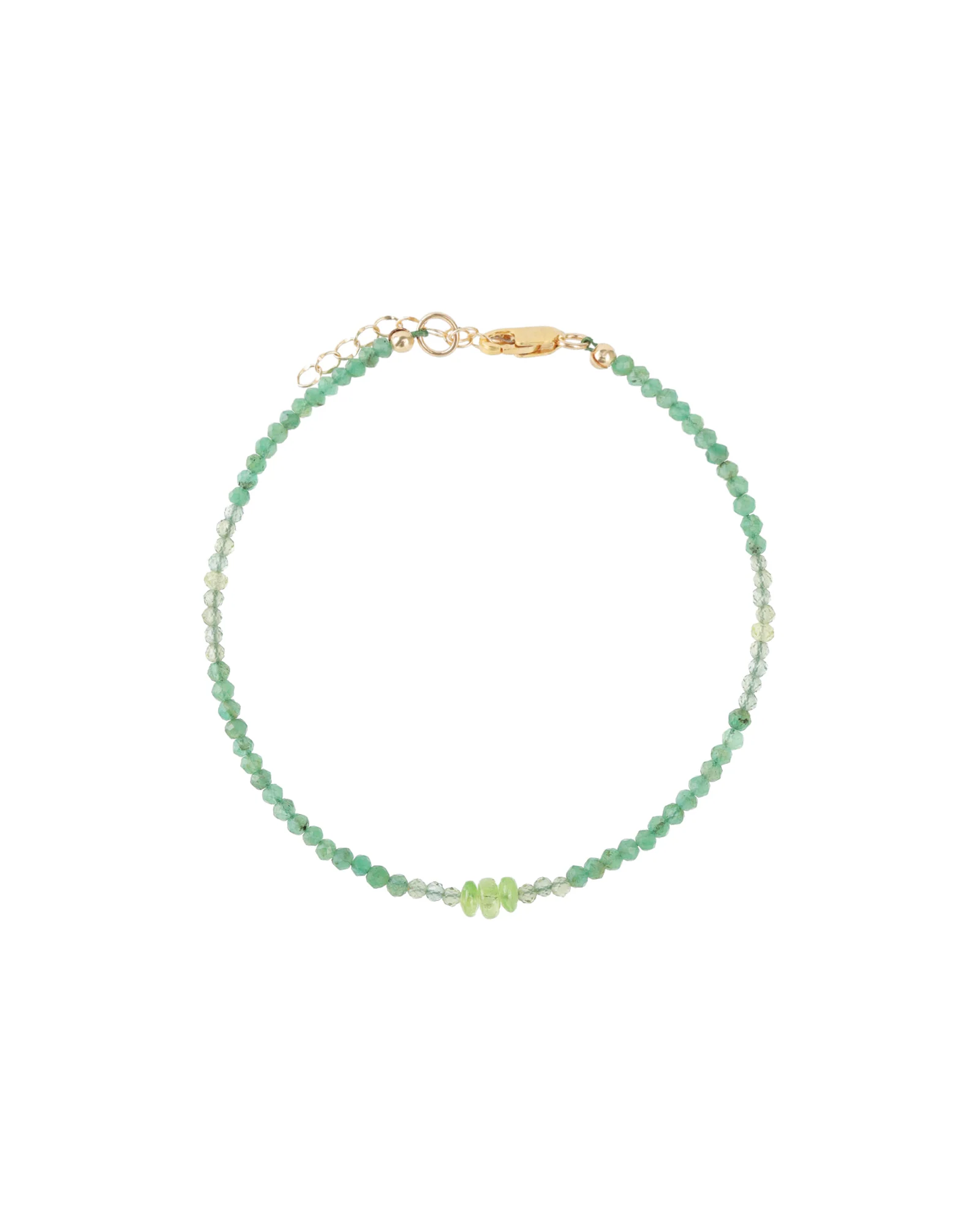 Green Mix Stone Bracelet | 2mm - 4mm