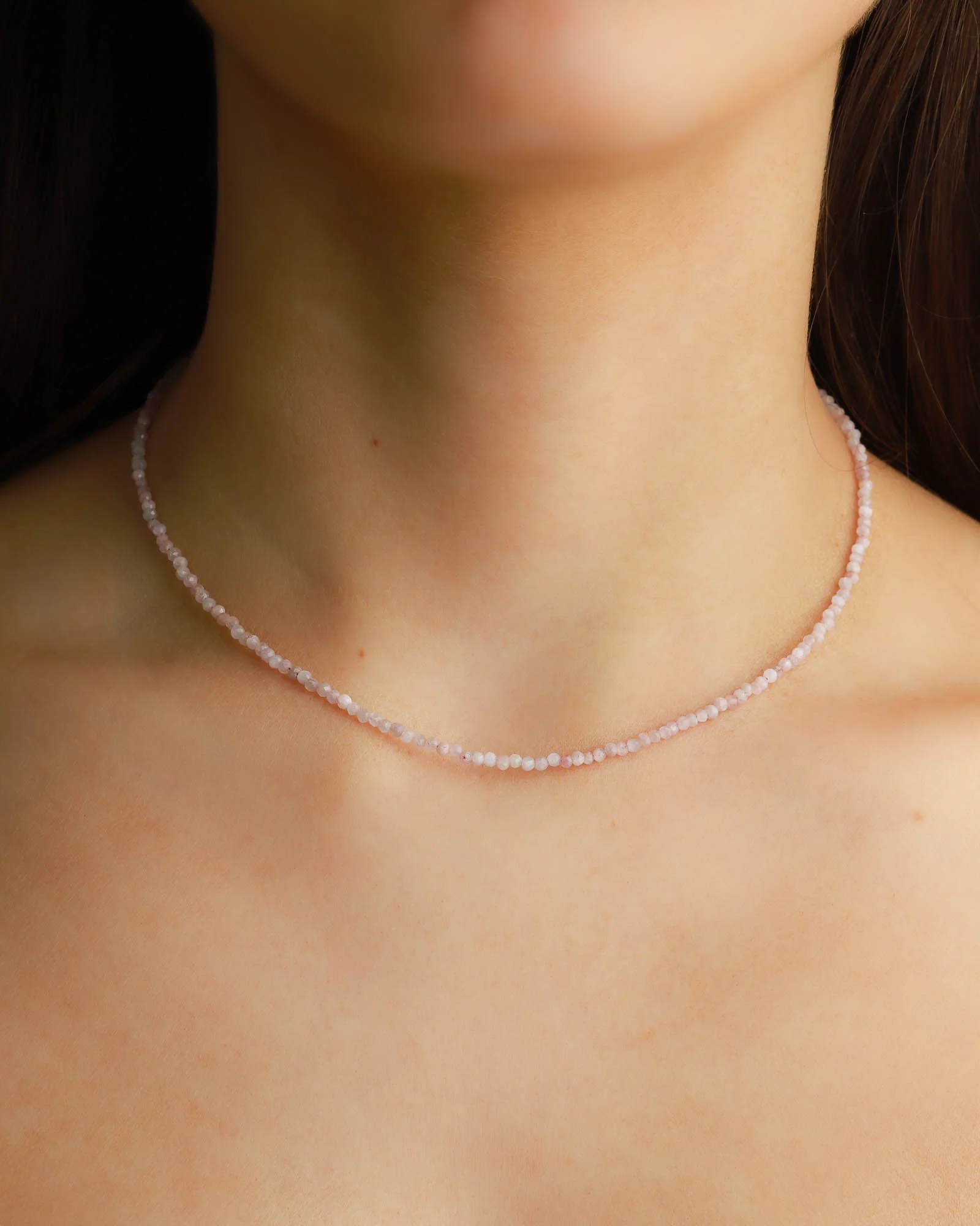 Kunzite Beaded Necklace | 2mm - Image 2
