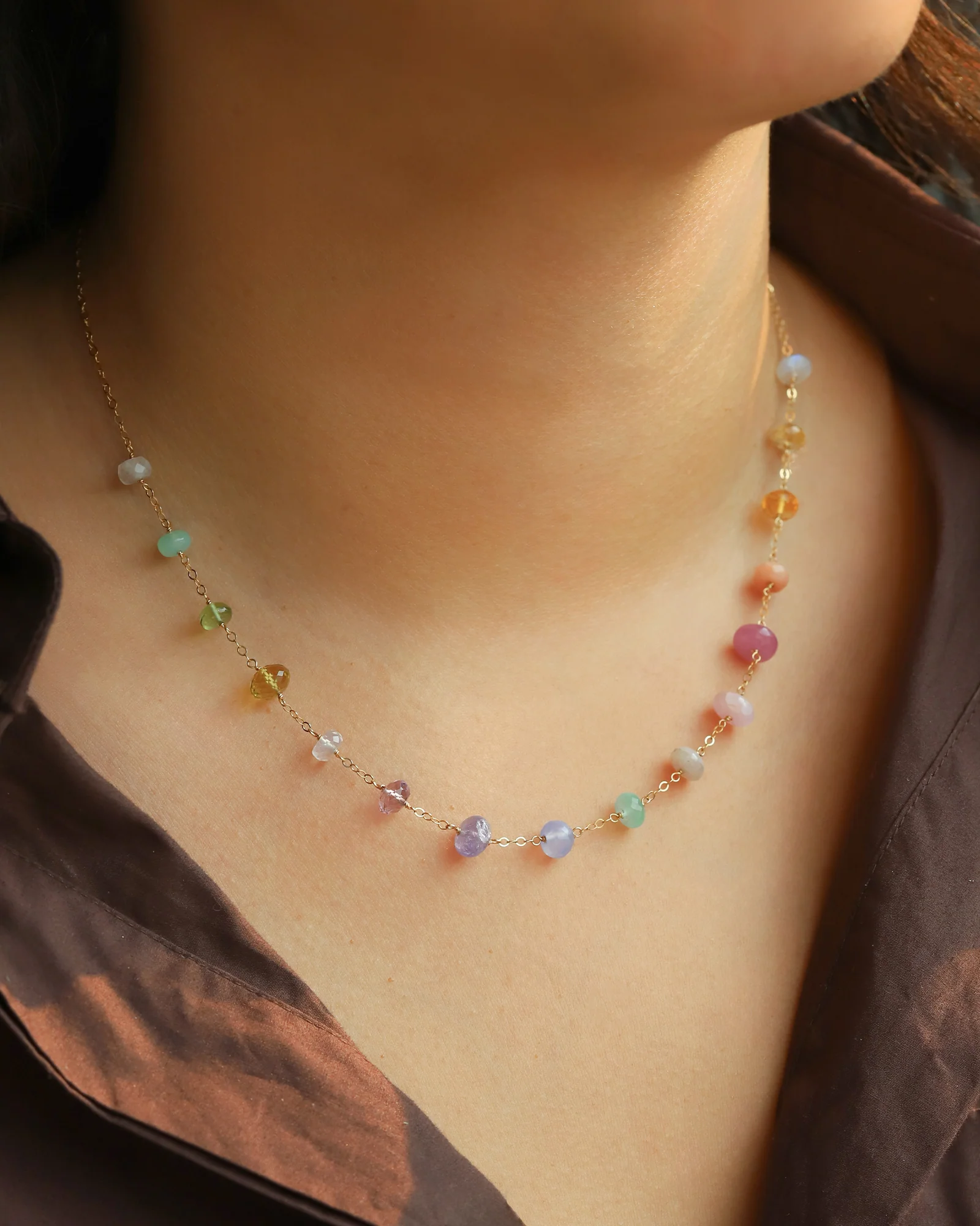 Mixed Stone Satellite Necklace - Image 2
