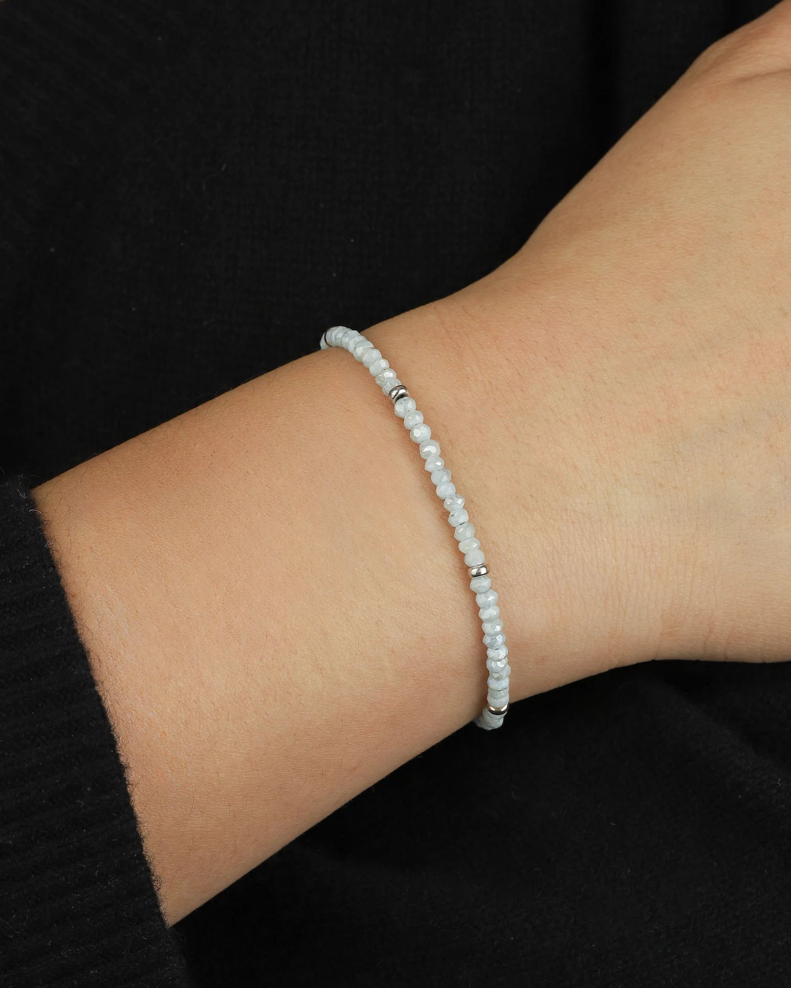Mystic Blue Topaz Beaded Bracelet | 3mm - Image 2