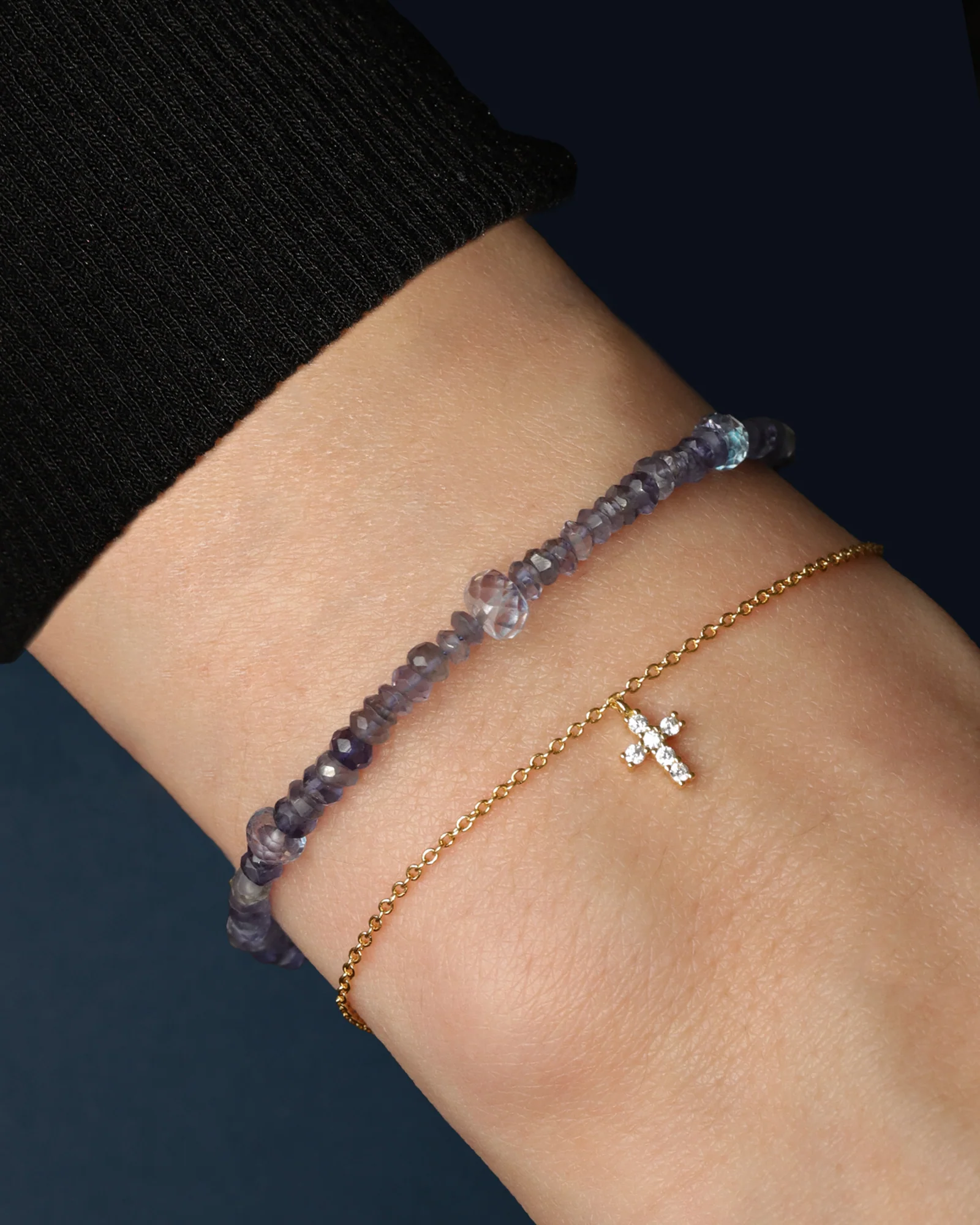 Purple Mix Stone Bracelet | 3-6mm - Image 3