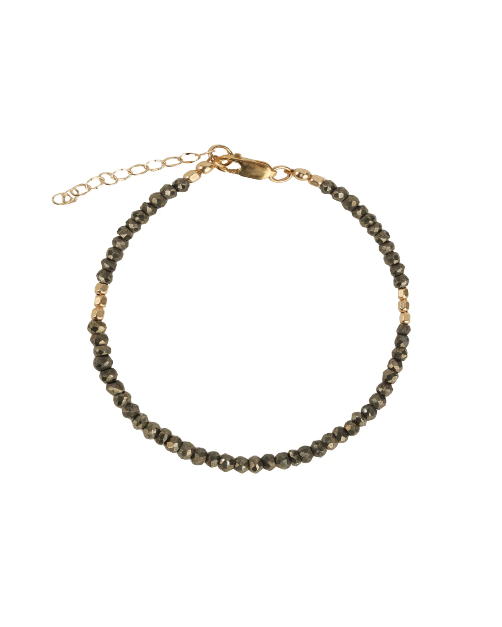 Pyrite Nugget Beaded Bracelet | 3mm
