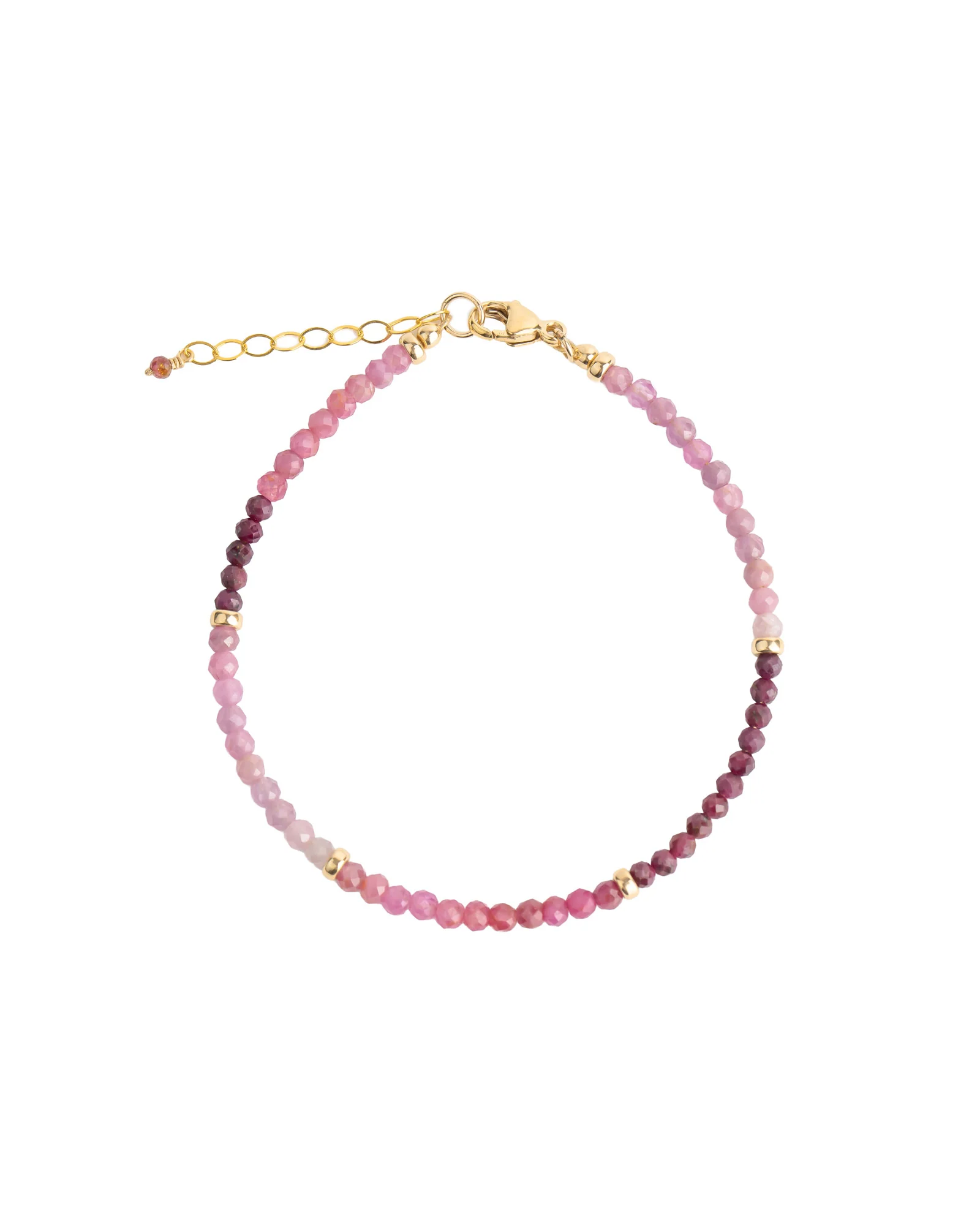 Ruby Four Rondelle Bracelet | 3mm