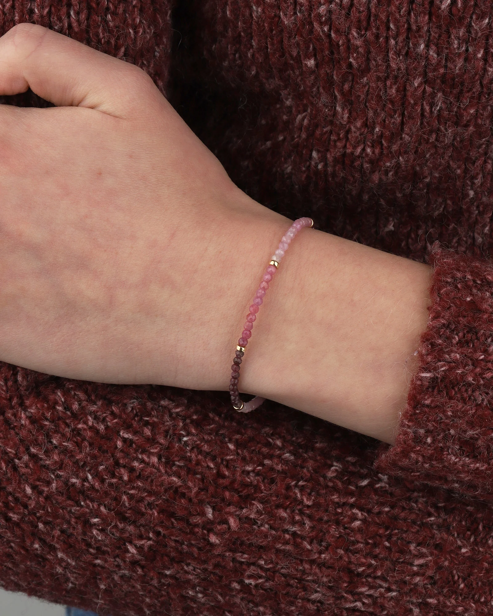 Ruby Four Rondelle Bracelet | 3mm - Image 3