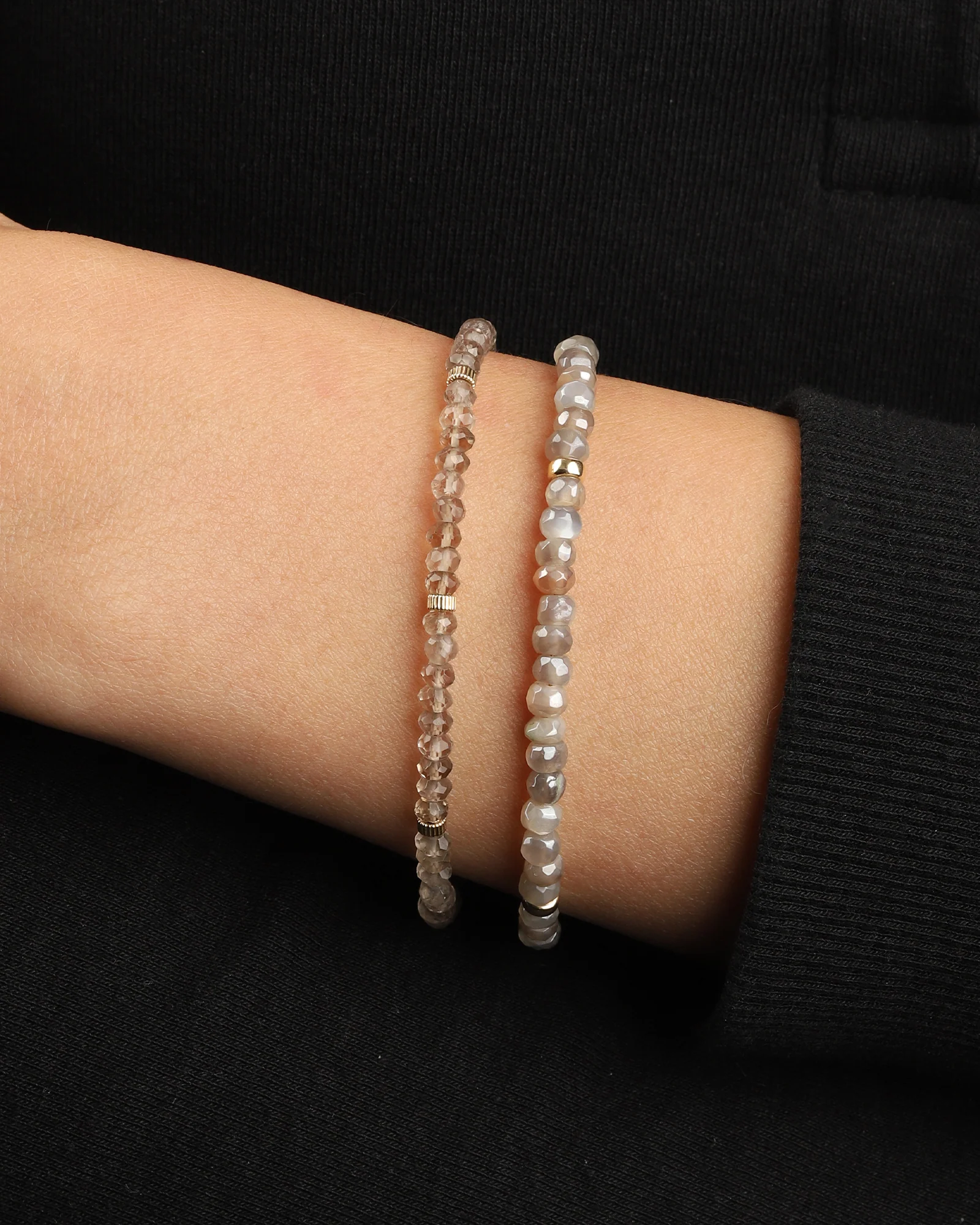 Smoky Quartz Rondelle Bracelet | 3mm - Image 2