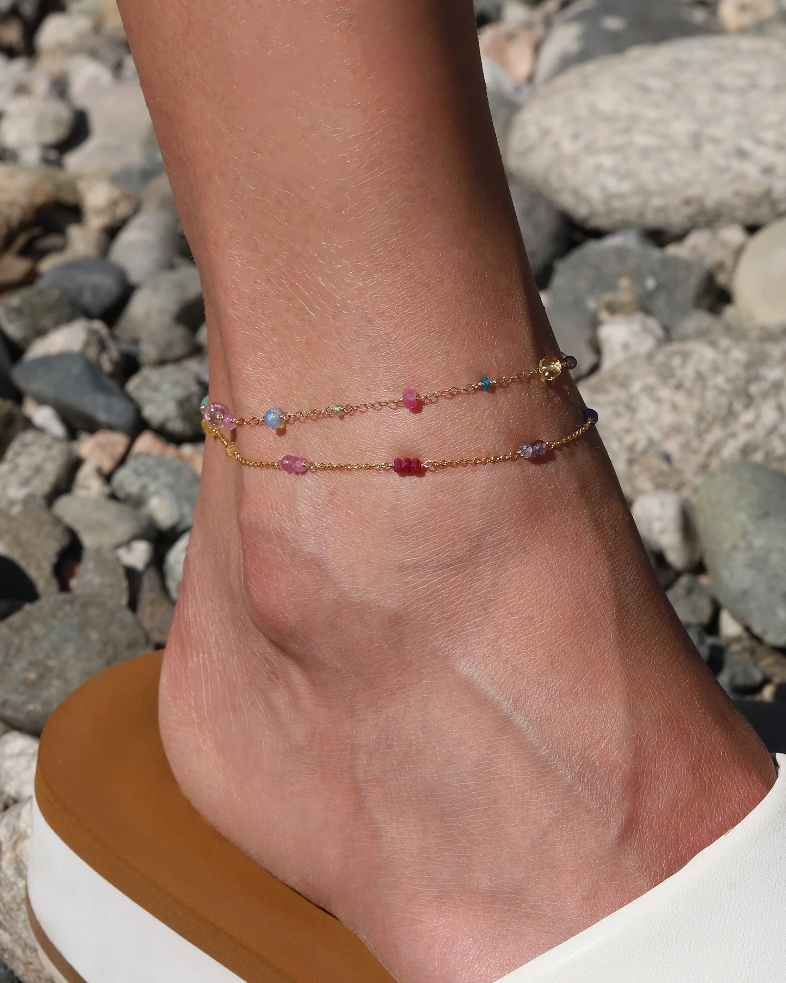 Trio Station Stone Anklet - Image 2